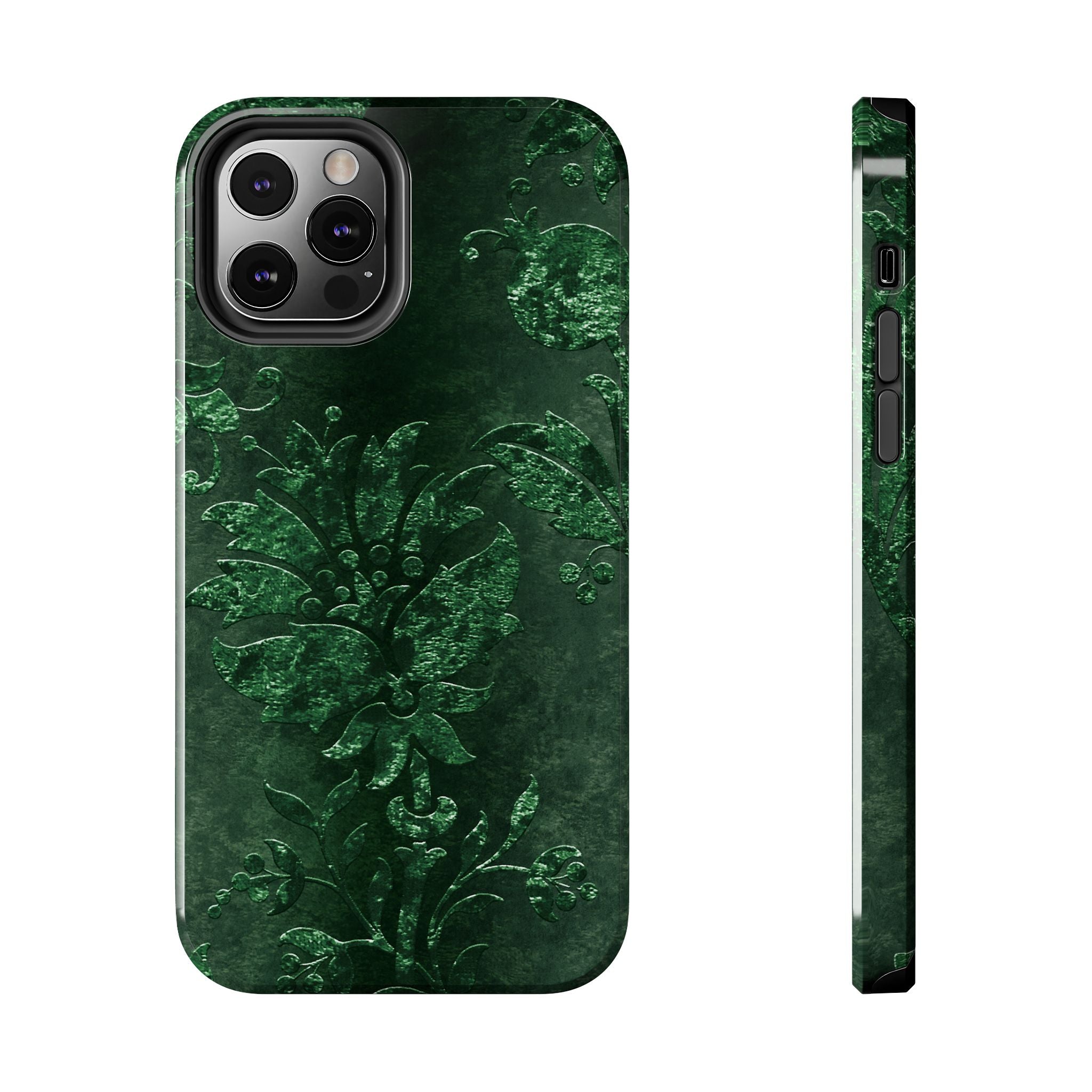 embossed-emerald-velvet-tough-iphone-case-protective-iphone-cover-heavy-duty-iphone-case-rugged-phone-case-durable-smartphone