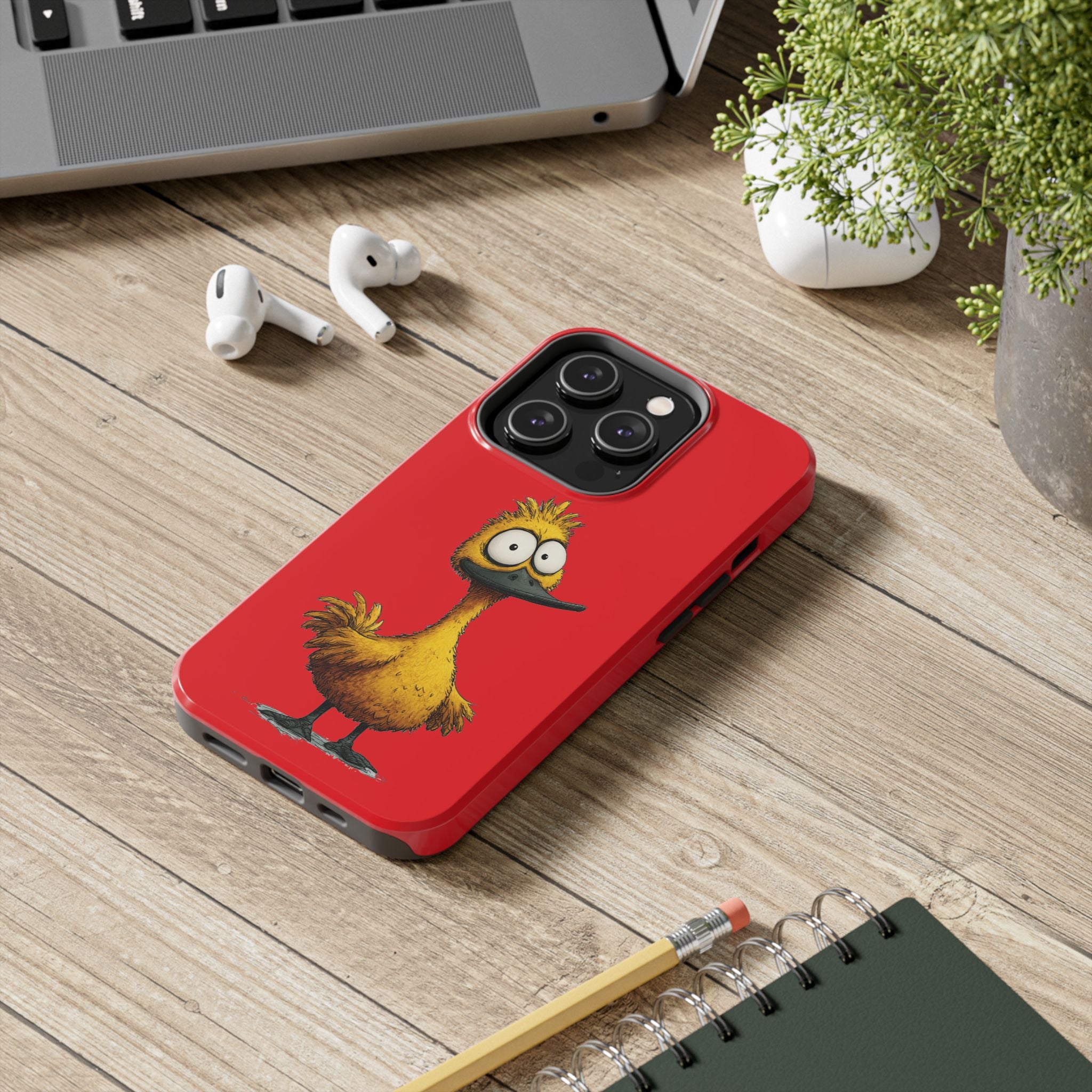 Quirky Funny Duck iPhone Tough Case - Kawaii Animal Phone Cover - Protective Phone Cover - Yellow iPhone Case