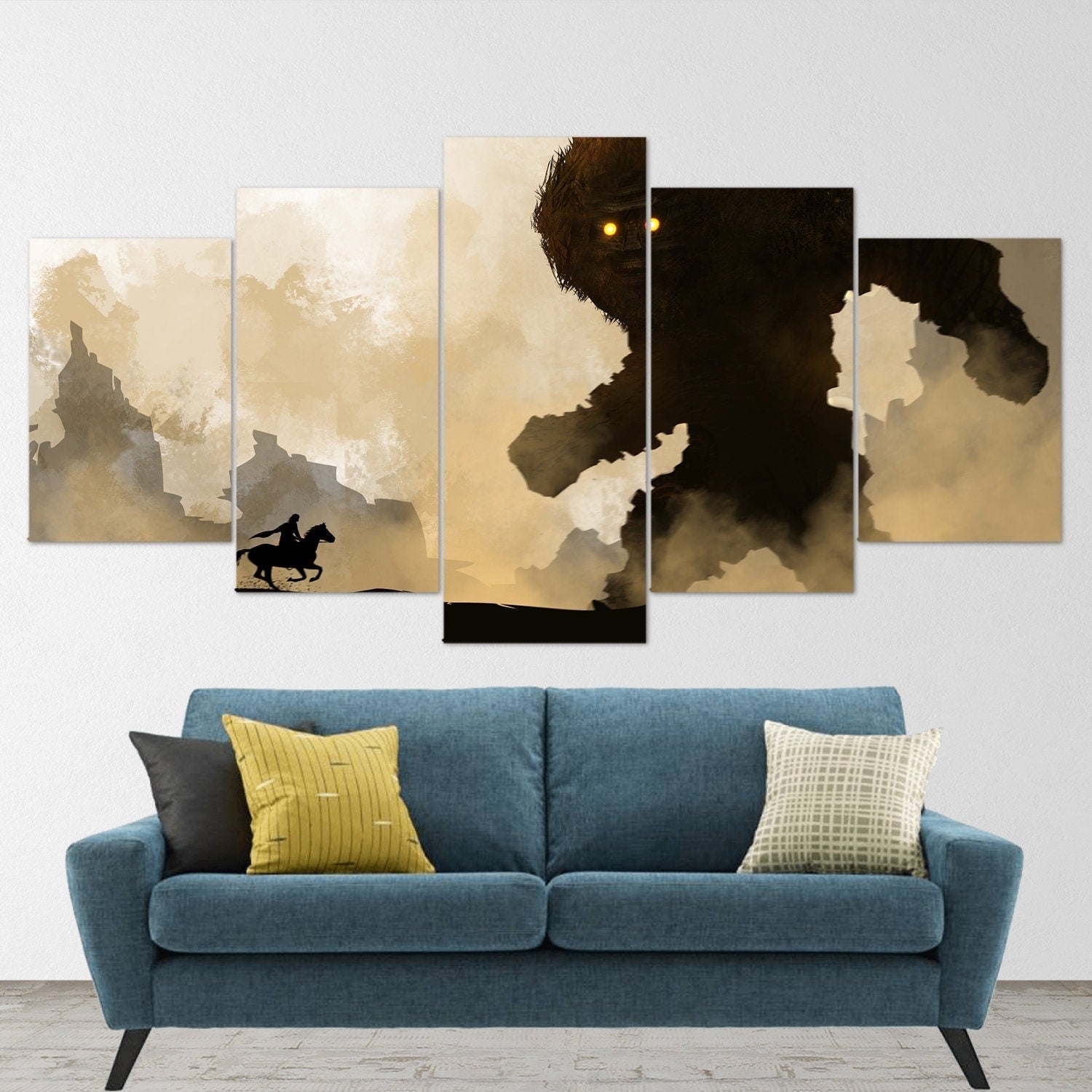 shadow-of-the-colossus-5-piece-canvas-wall-art-shadow-of-the-colossus-wall-art-shadow-of-colossus-poster-shadow-of-the-coloss