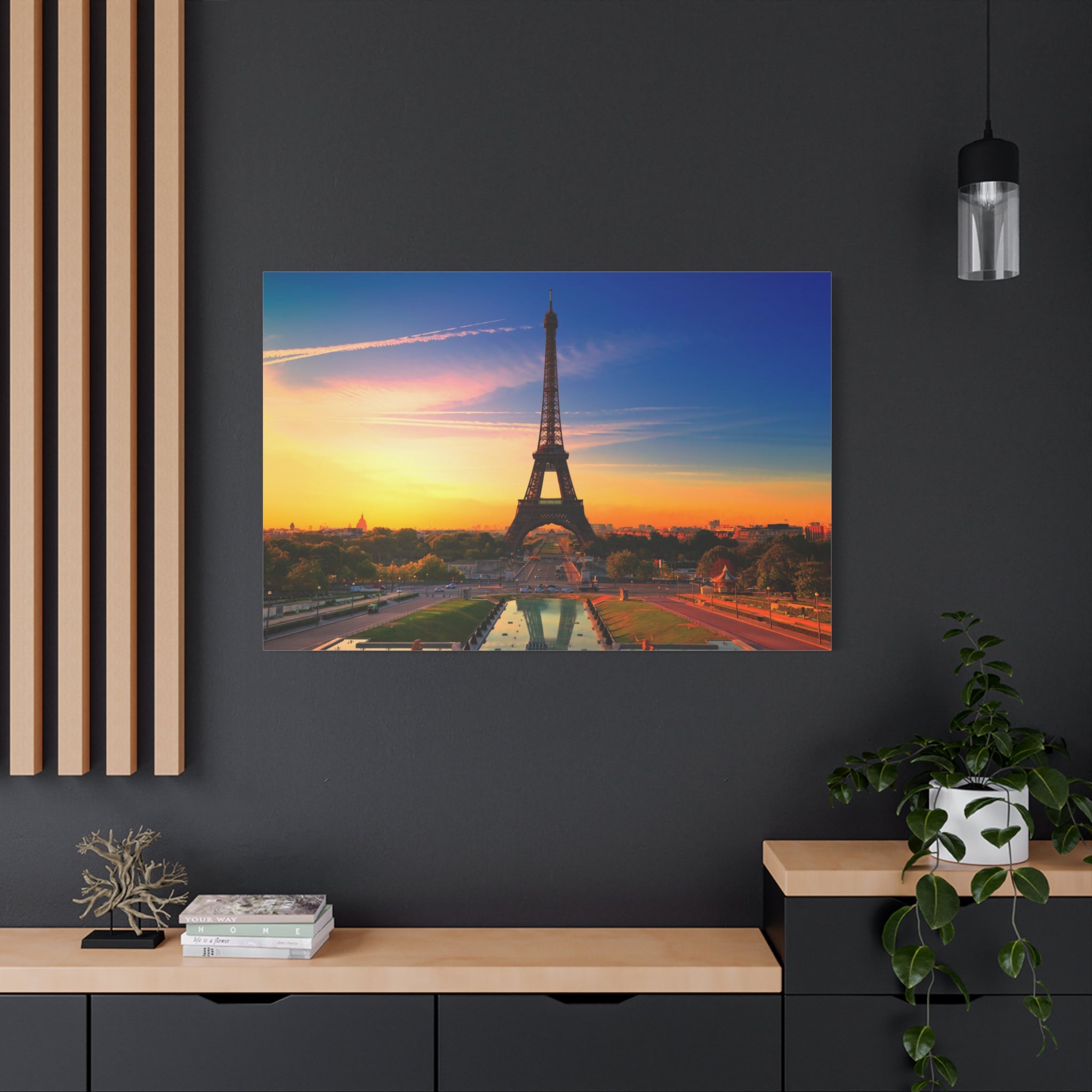 canvas-wall-art-paris-sunset-france-matte-stretched-print-beautiful-landscape-home-decor-room-decor-wall-hanging-office-art