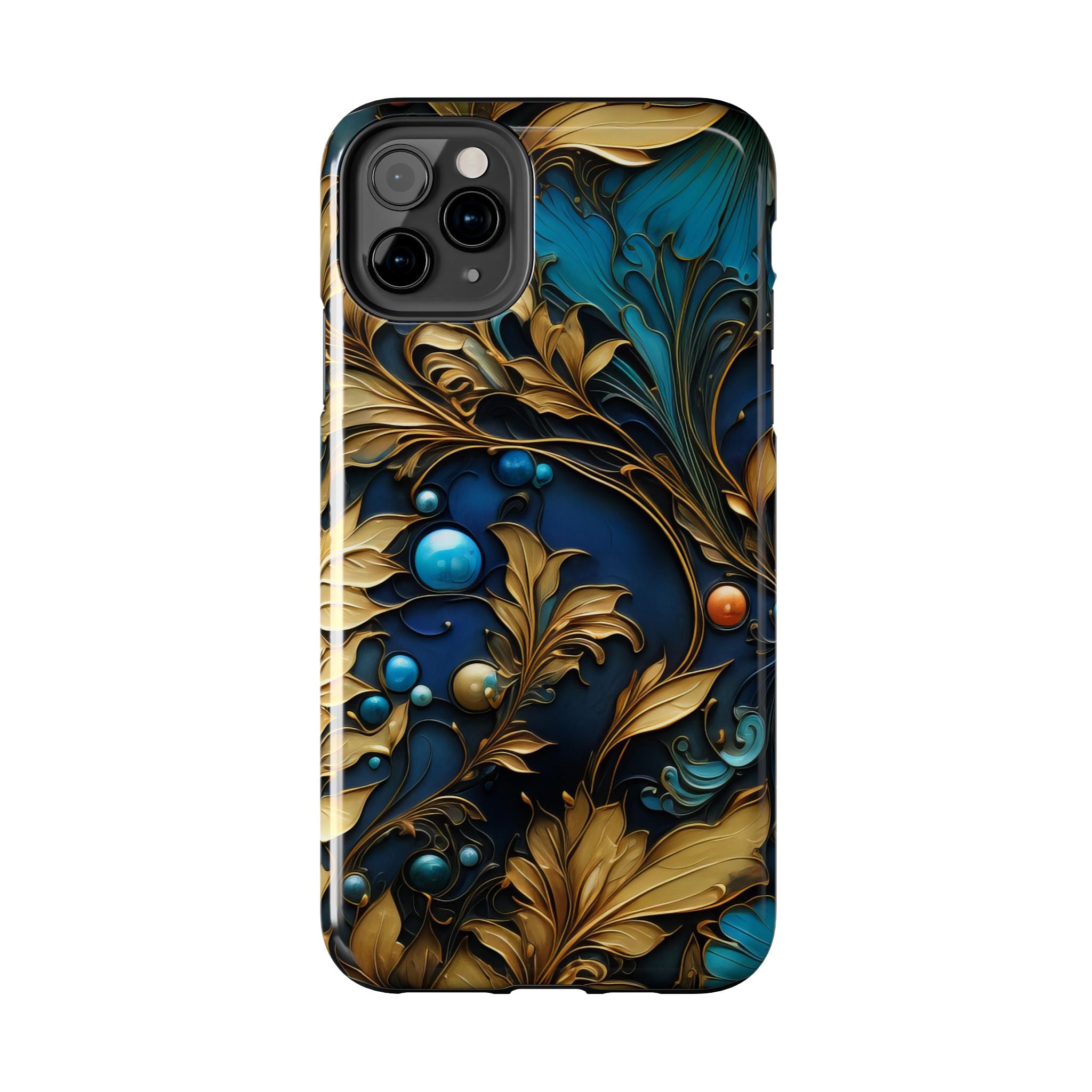 textured-art-nouveau-floral-tough-phone-case-cottagecore-iphone-case-unique-floral-phone-cover-vintage-style-iphone-case-prot