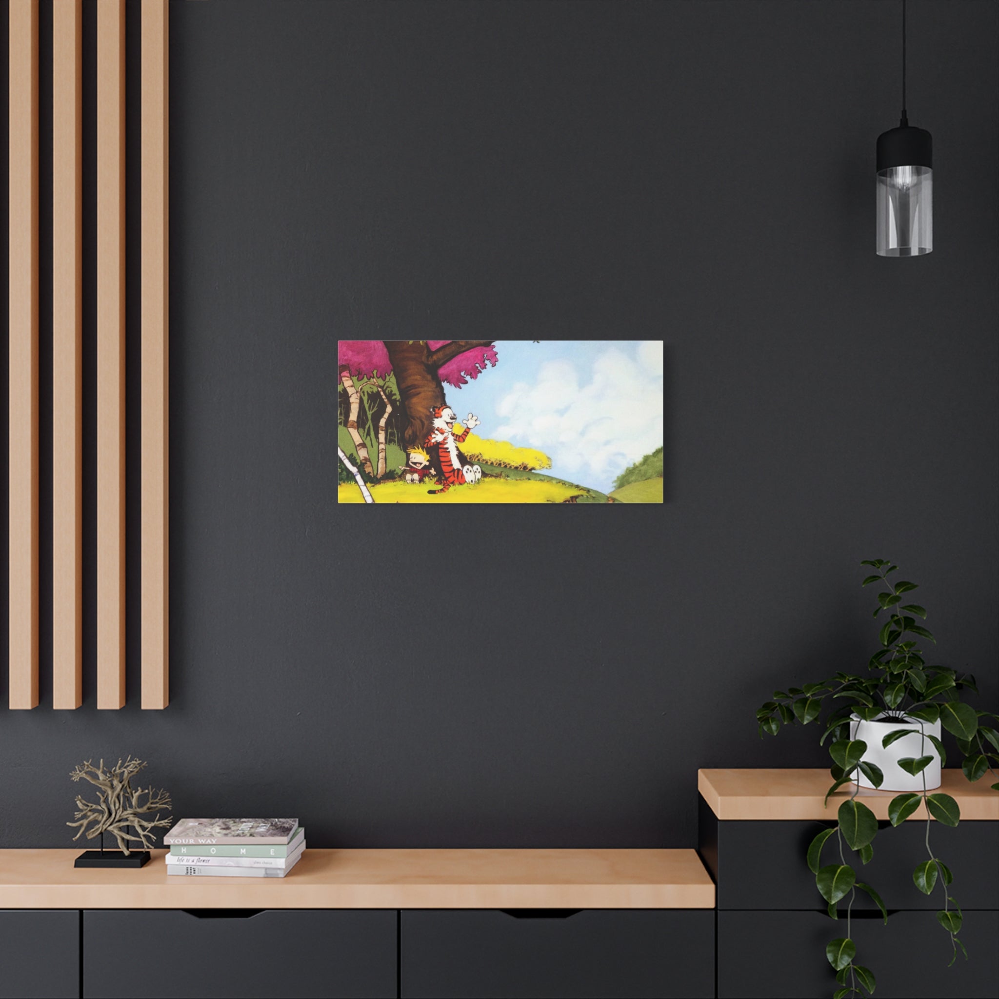 Calvin and Hobbes Canvas Wall Art - Nostalgic Comic Strip Poster for Kids Room & Nursery Room Decor - Adventure Theme Print