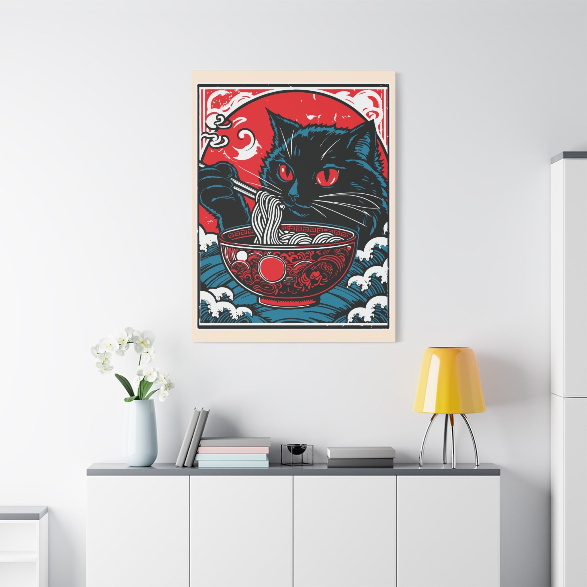 canvas-print-cat-eating-ramen-noodle-retro-japanese-decor-wall-art-living-room-decoration-matte-stretched-home-decor-cute