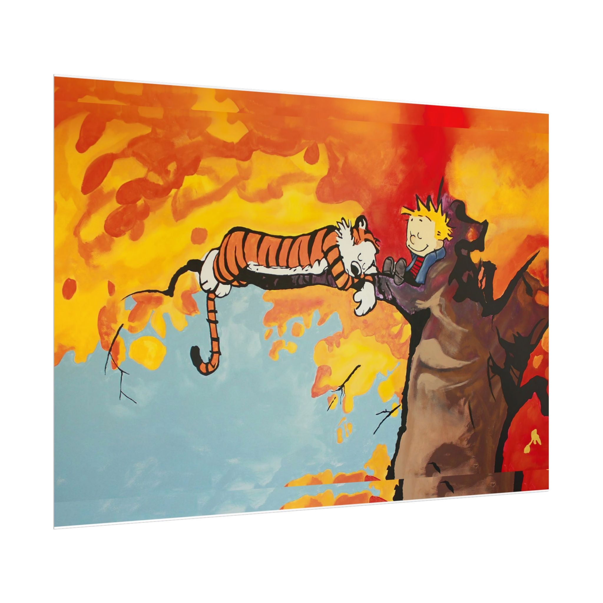 Calvin and Hobbes Art Poster - Nostalgic Cartoon Wall Decor - Unique Birthday Gift for Fans - Timeless Comic Book Design