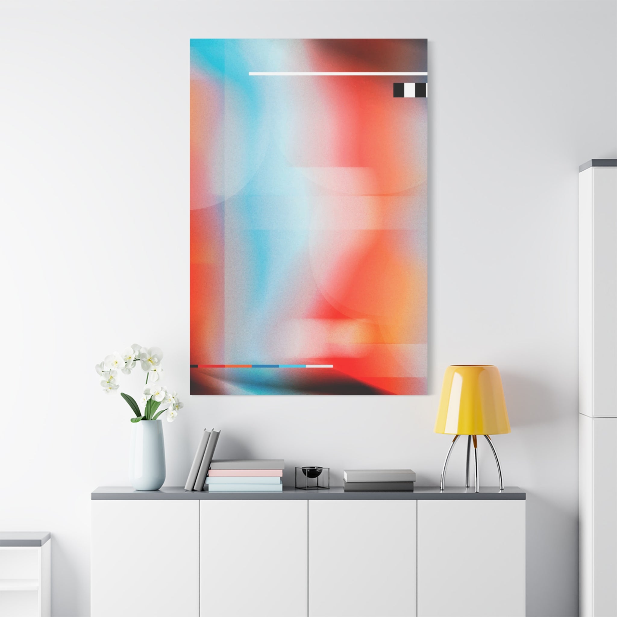 canvas-print-abstract-orange-retro-colorful-home-decor-wall-art-stretched-matte-canvas-living-room-decor-unique-gift-idea