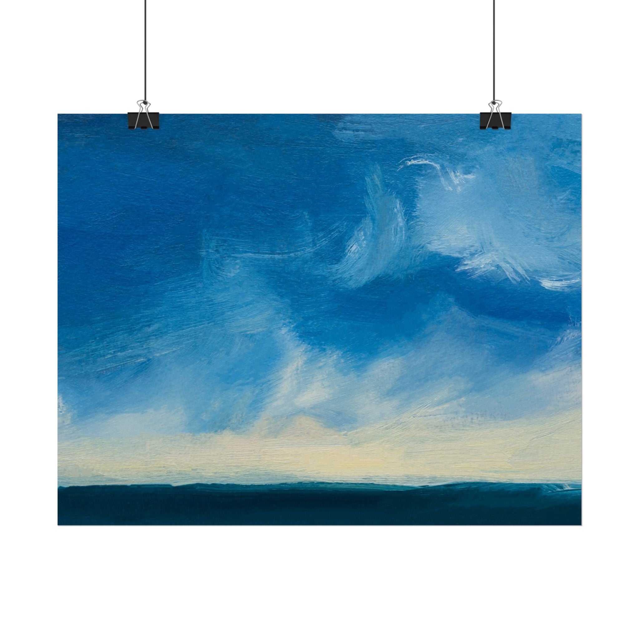 Blue Abstract Poster Print - Ocean and Sky, Home Decor, Office Wall Art, Gift for Art Lovers, Blue Room Decor, Abstract