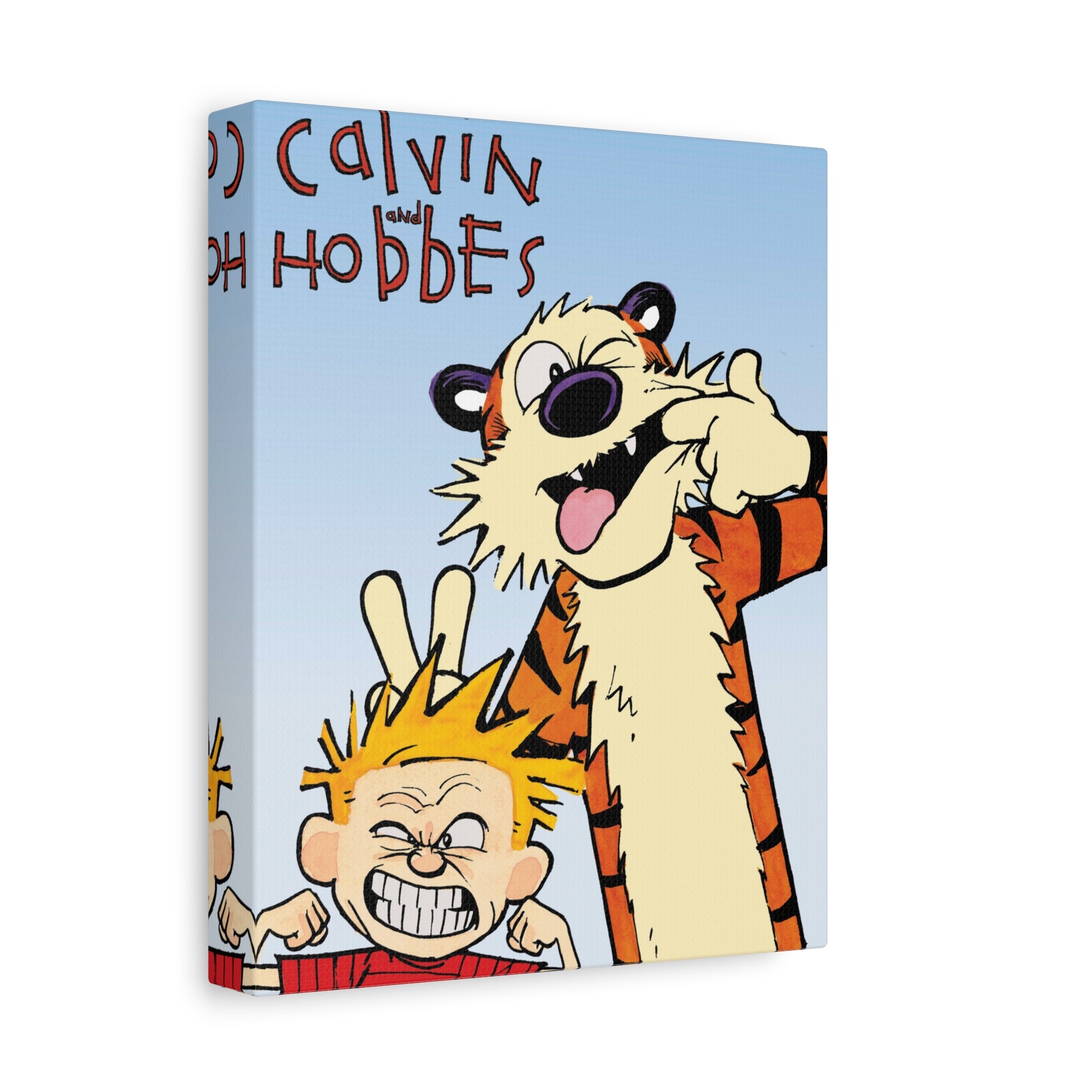 Calvin and Hobbes Canvas Wall Art - Nostalgic Vertical Comic Strip Canvas for Kids Room & Nursery Decor - Friendship Adventure Theme Print