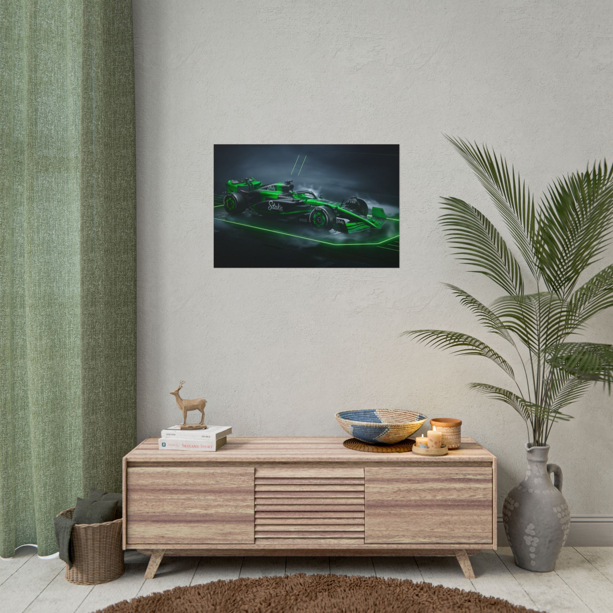 green-formula-1-car-poster-print-formula-one-cars-formula-1-gift-formula-1-poster-formula-1-wall-art-wall-decor-room-decor