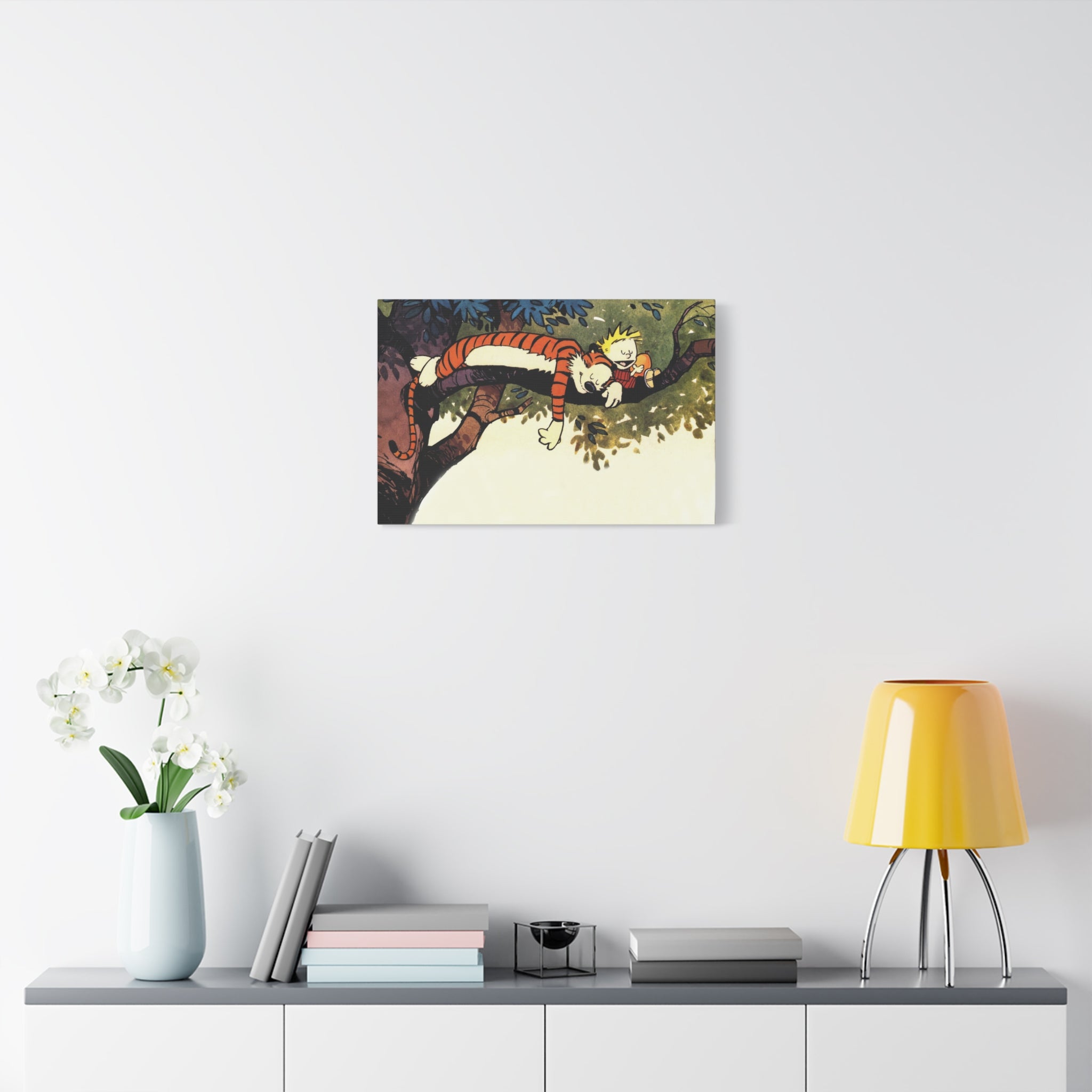 Calvin and Hobbes Canvas Wall Art - Nostalgic Comic Book Poster for Kids Room & Nursery Room Decor - Adventure Theme Print