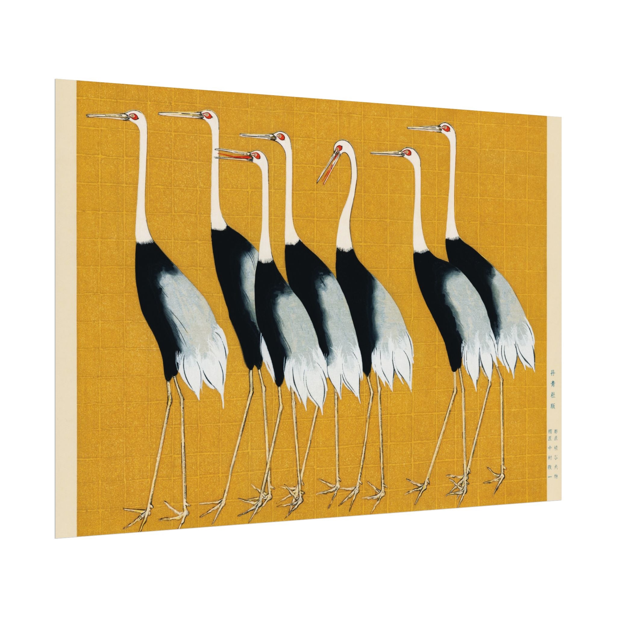 Japanese Red Crown Crane Poster Wall Art, Home Decor, Housewarming Gift, Poster Print, Japanese Poster Wall Decor