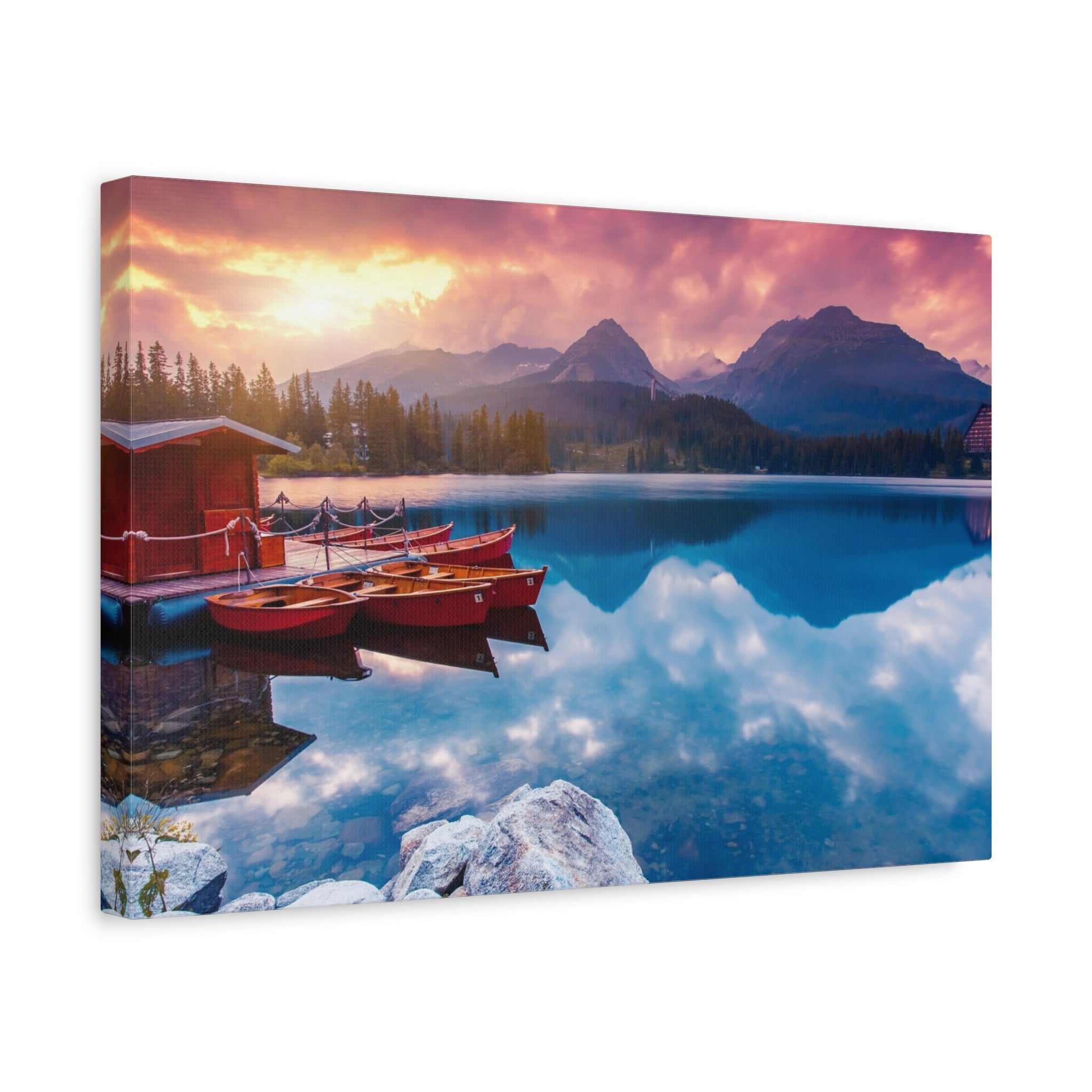 canvas-print-nature-sunrise-wall-art-lake-mountain-scenery-decor-stretched-matte-canvas-mountain-decor-home-decor-nature-wall