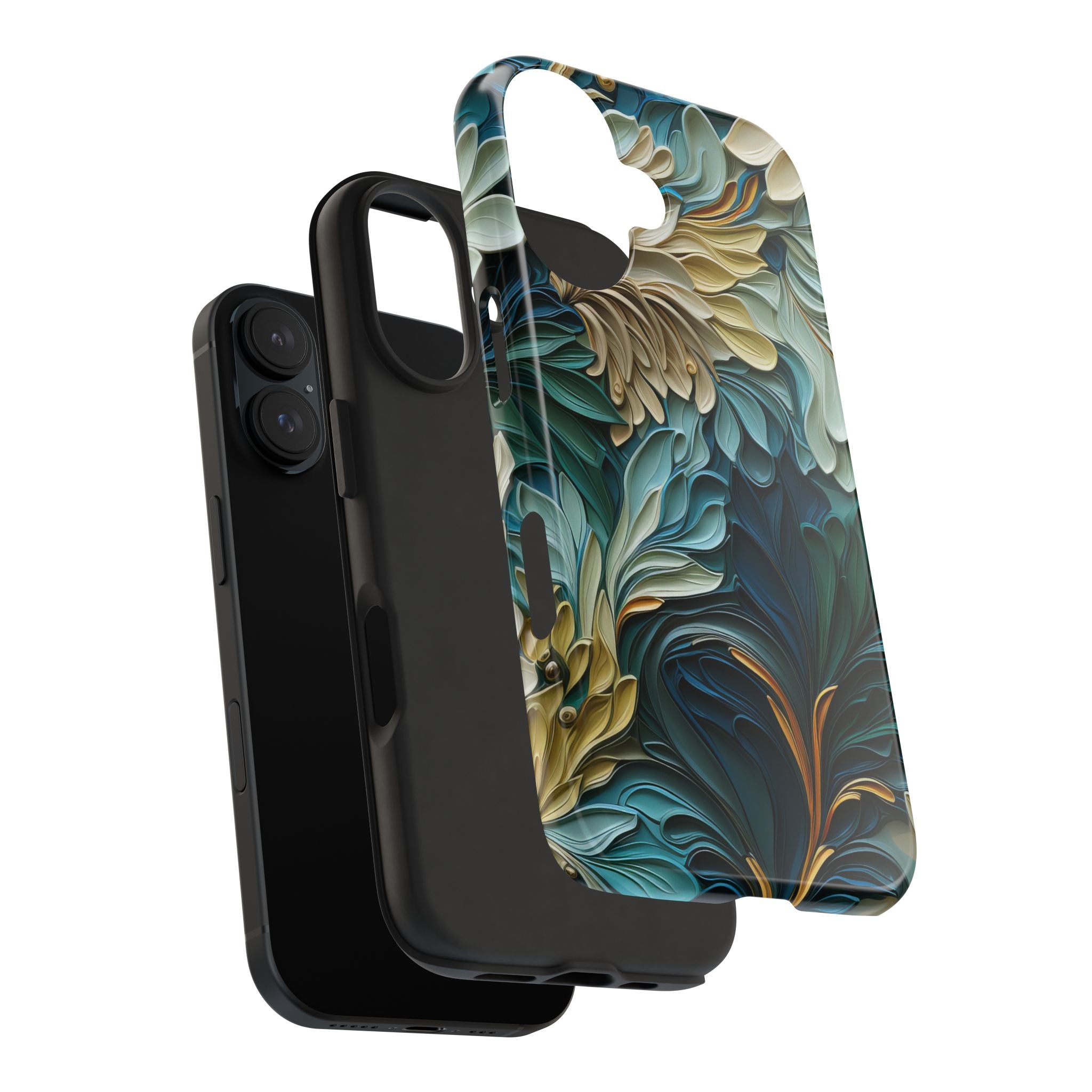 textured-art-nouveau-floral-tough-phone-case-cottagecore-iphone-case-unique-floral-phone-cover-vintage-style-iphone-case-prot