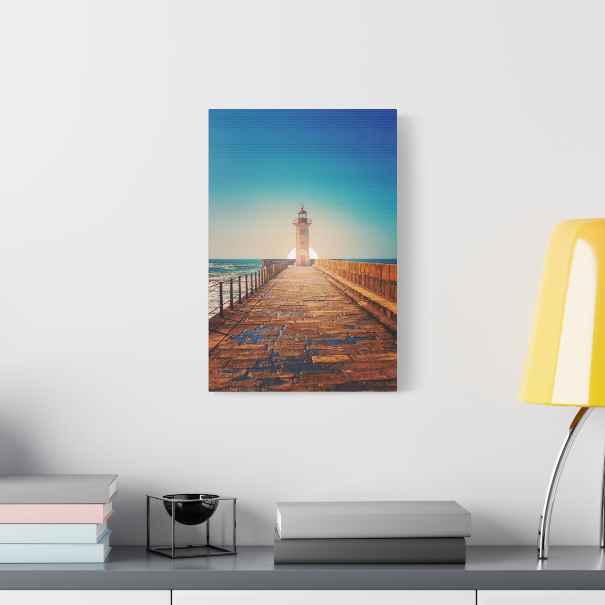 canvas-print-lighthouse-on-rock-matte-canvas-stretched-1-25-inch-coastal-wall-art-nautical-decor-beach-house-decoration-seasi