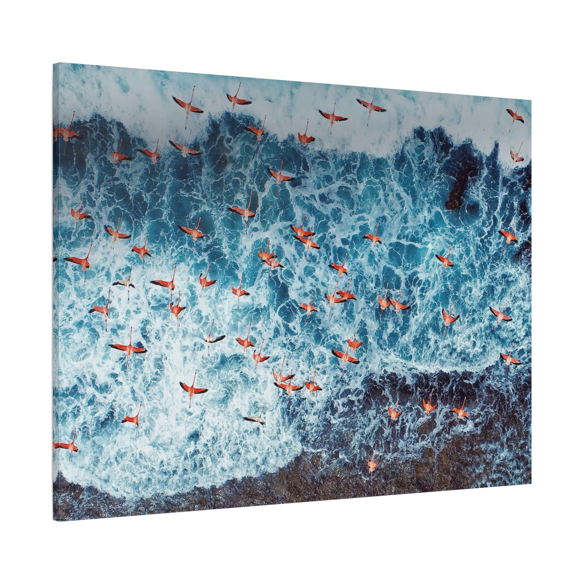 pink-flamingo-birds-canvas-wall-art-ocean-landscape-print-matte-stretched-home-decor-tropical-beach-painting-animal-wall-deco