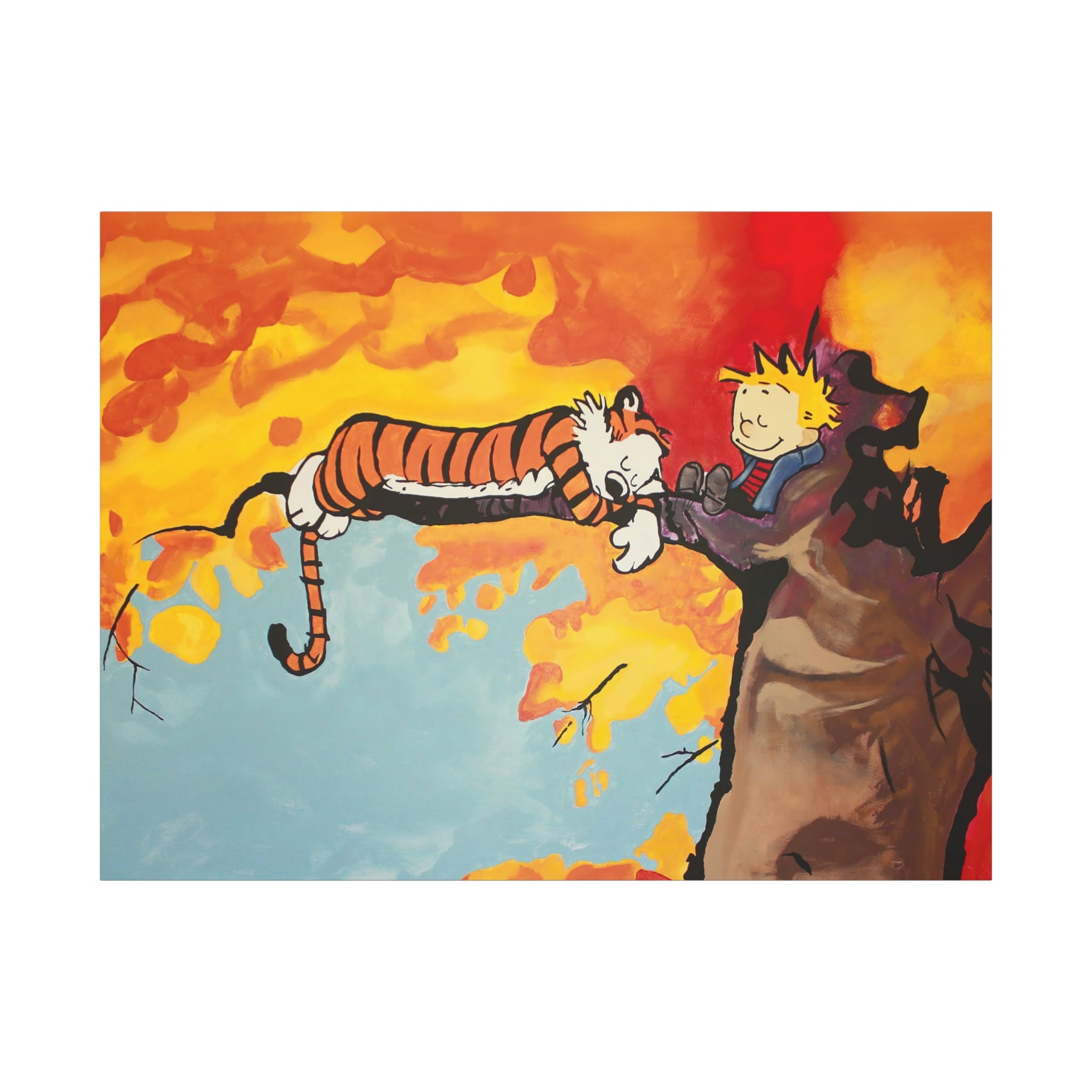 Calvin and Hobbes Canvas Wall Art - Nostalgic Comic Strip Poster for Nursery & Kids Room Decor - Friendship Theme Gift Idea