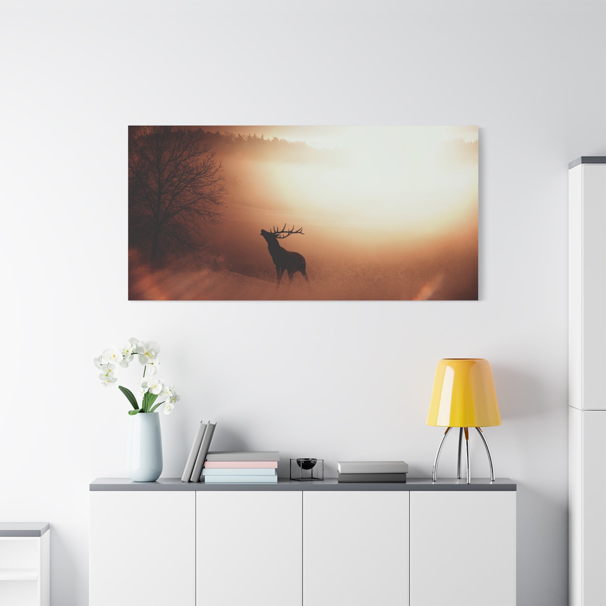 canvas-print-elk-in-forest-nature-home-decor-animal-wall-art-wildlife-decor-matte-stretched-canvas