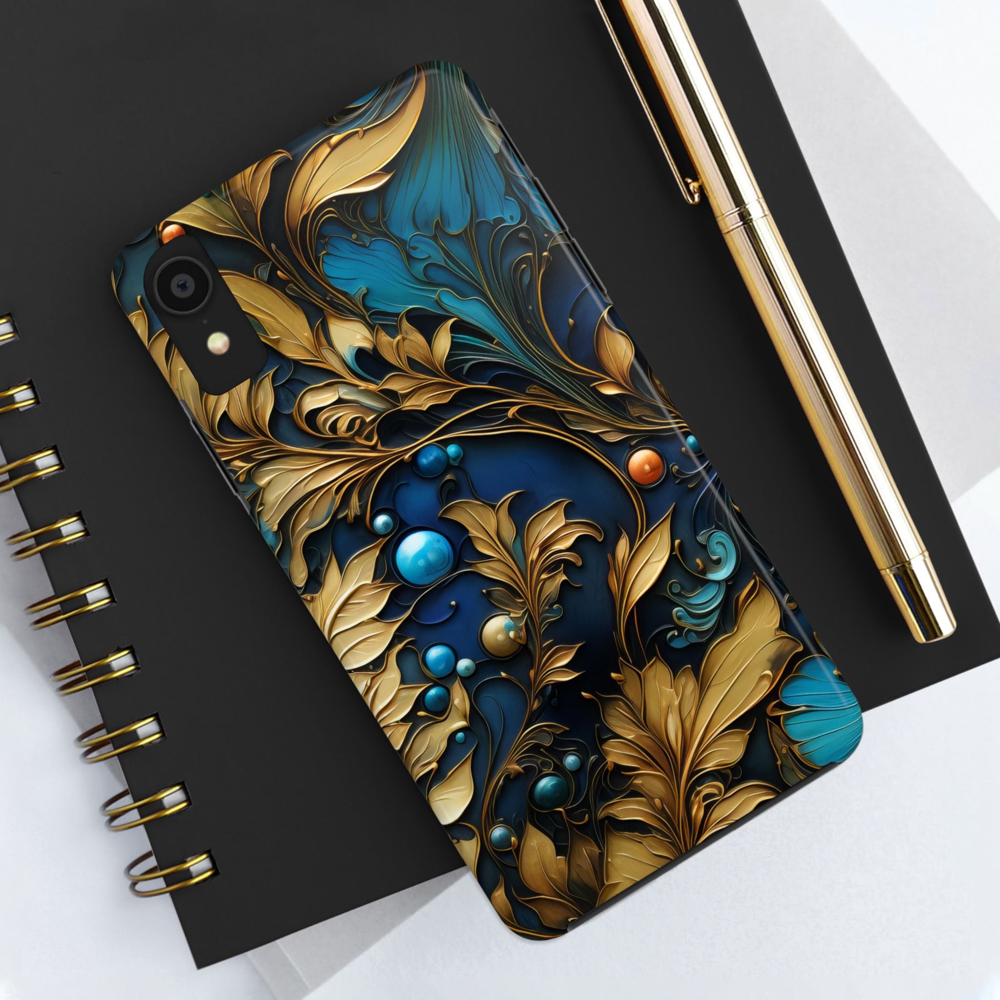 textured-art-nouveau-floral-tough-phone-case-cottagecore-iphone-case-unique-floral-phone-cover-vintage-style-iphone-case-prot