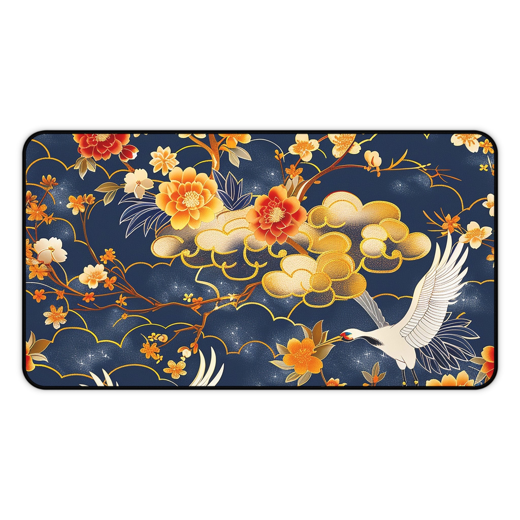 japanese-cranes-art-desk-mat-mousepad-desk-pad-for-home-office-golden-asian-crane-design-gift-for-bird-lovers-office-decor-wo