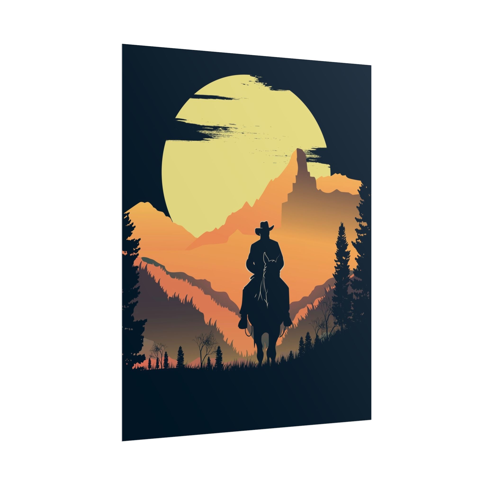 cowboy-western-poster-wall-decor-poster-print-rustic-southwestern-home-decoration-texas-desert-landscape-farmhouse-decor