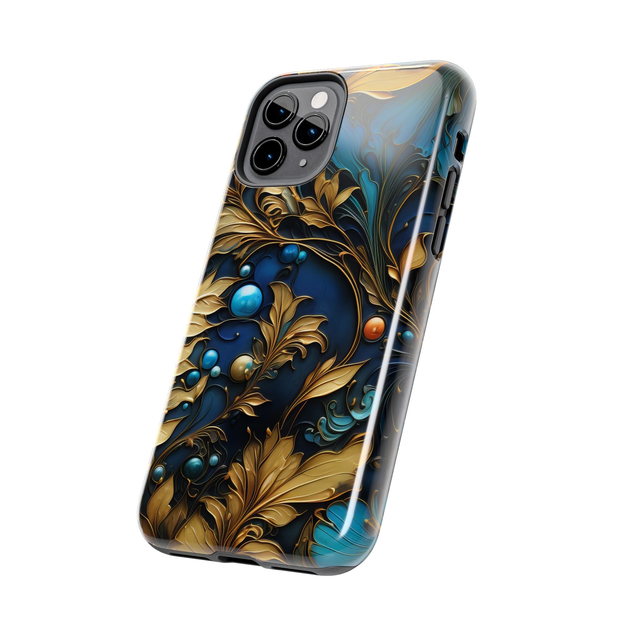 textured-art-nouveau-floral-tough-phone-case-cottagecore-iphone-case-unique-floral-phone-cover-vintage-style-iphone-case-prot