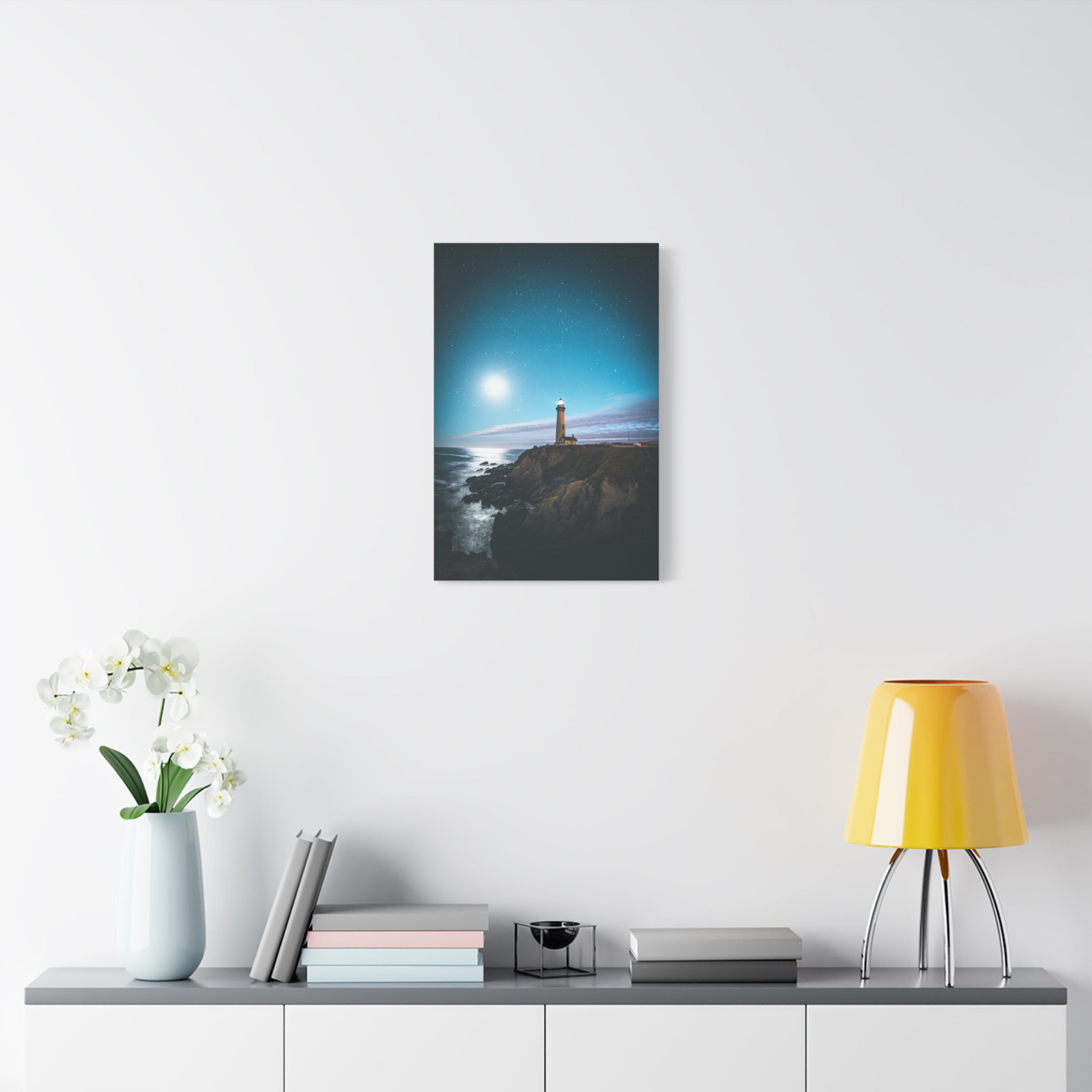 canvas-print-lighthouse-on-rock-matte-canvas-stretched-1-25-inch-coastal-wall-art-nautical-decor-beach-house-decoration-seasi