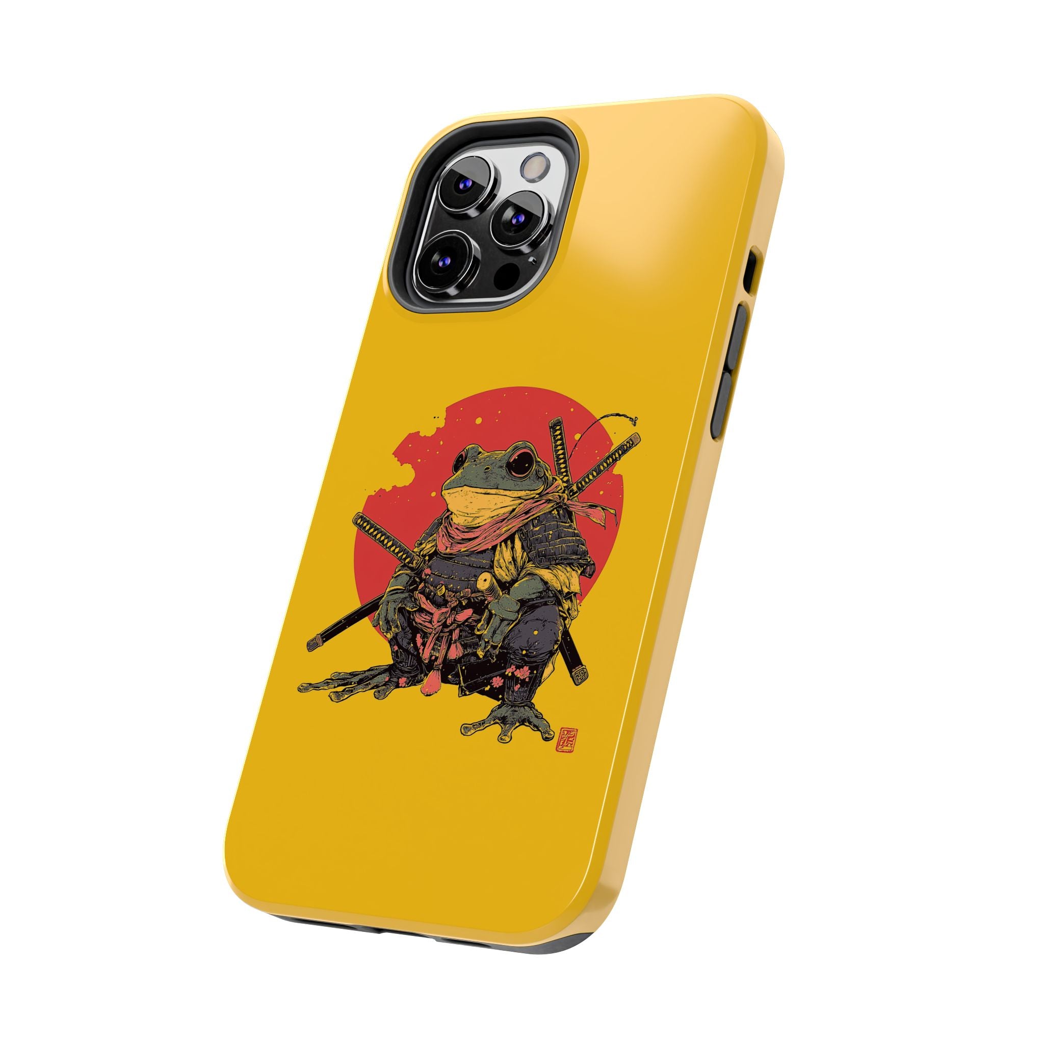 retro-vintage-ninja-frog-iphone-tough-case-red-sun-japanese-samurai-frog-design-ninja-warrior-yellow-iphone-hard-cover