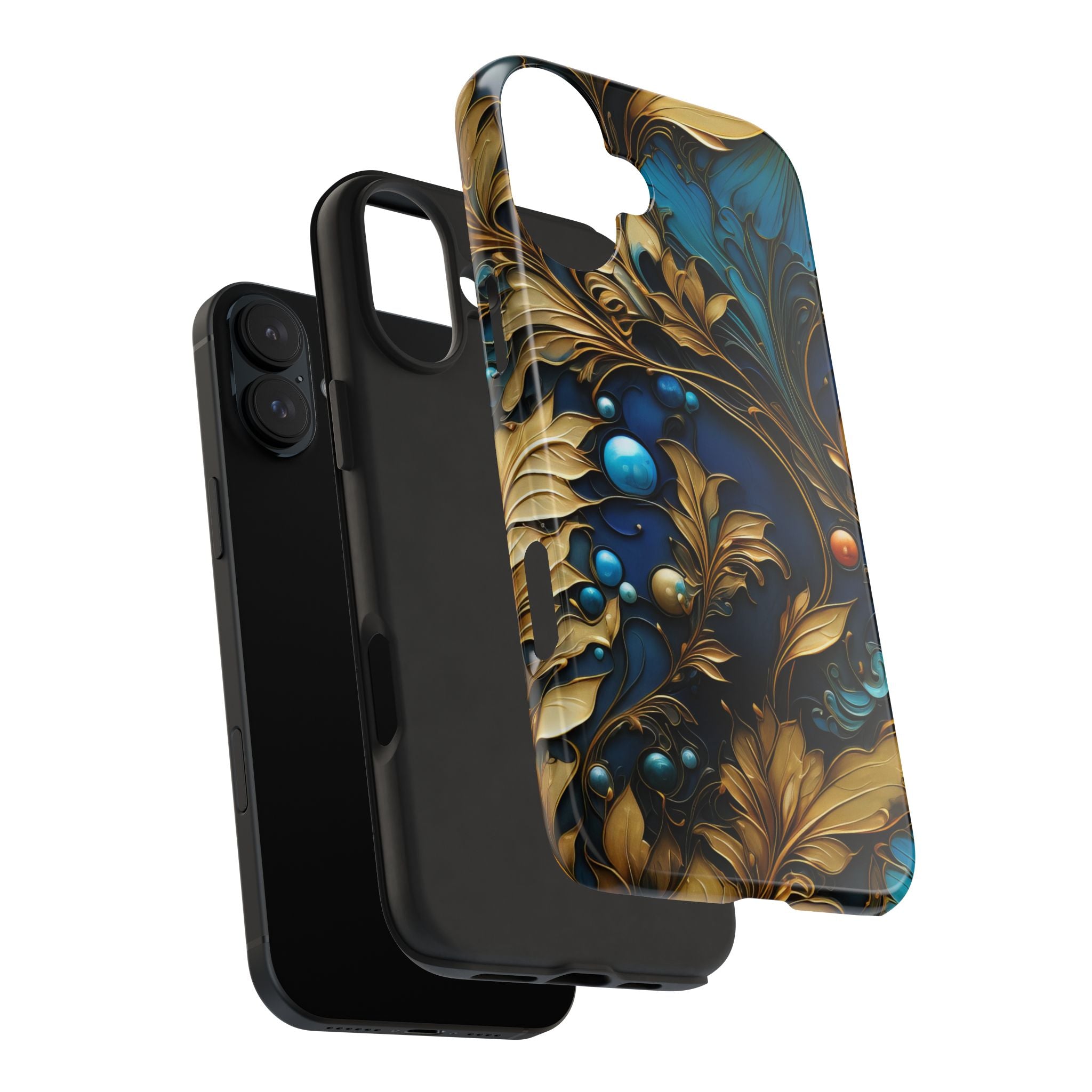 textured-art-nouveau-floral-tough-phone-case-cottagecore-iphone-case-unique-floral-phone-cover-vintage-style-iphone-case-prot