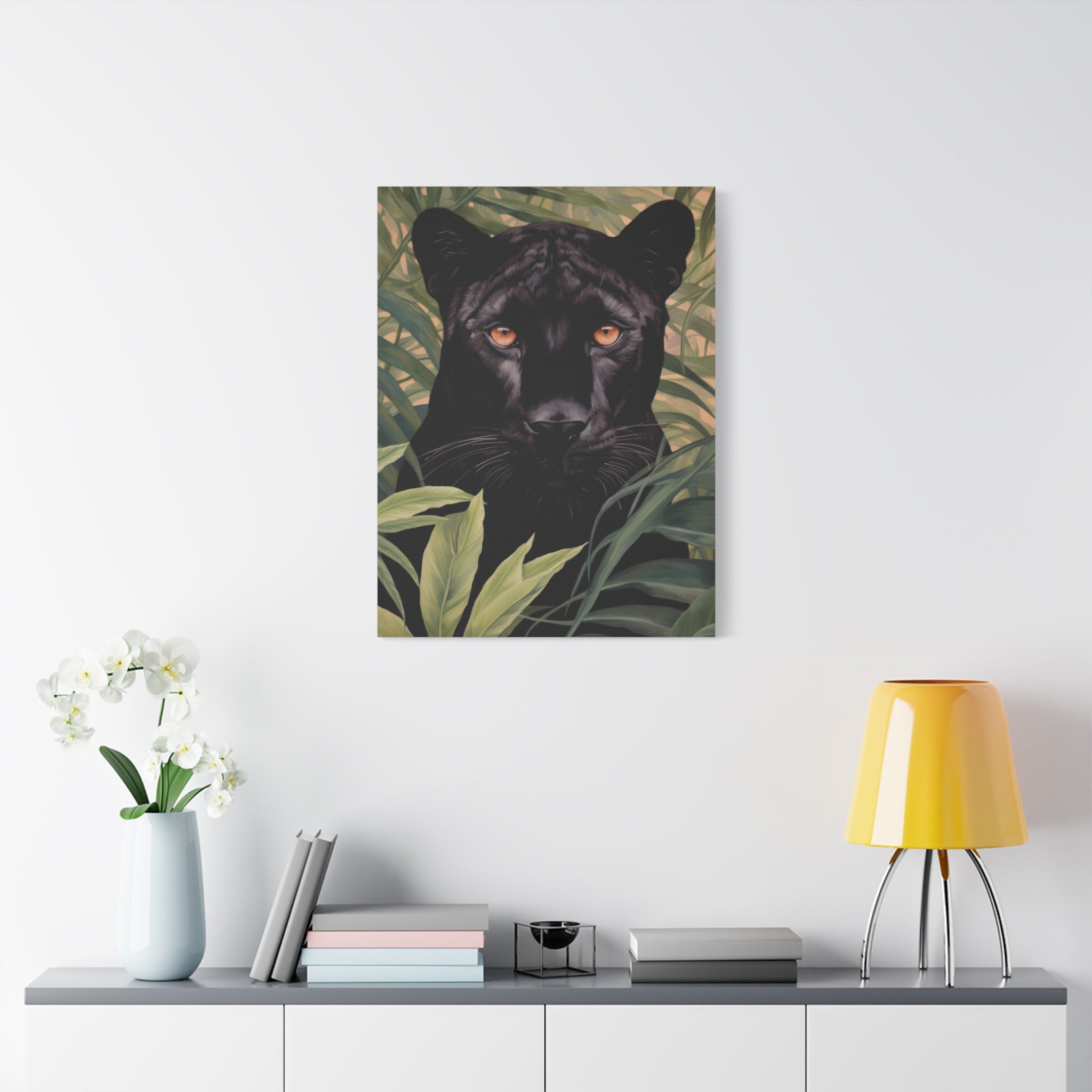 canvas-wall-art-black-panther-in-jungle-african-animal-decor-print-matte-stretched-canvas-wall-hanging-wildlife-theme
