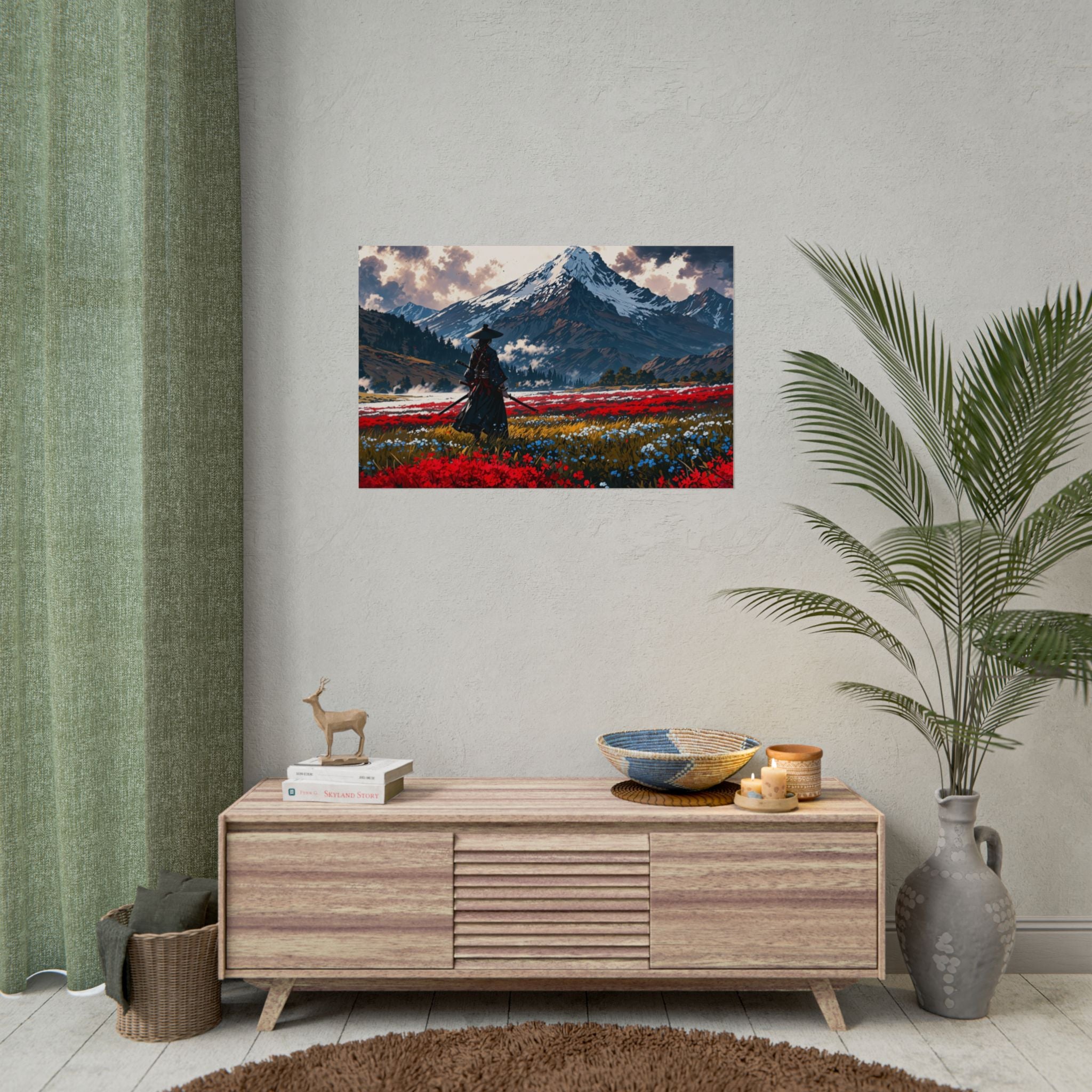 Samurai Canvas Print - Katana Japanese Artwork, Asian Decor, Samurai Warrior Poster, Anime Poster