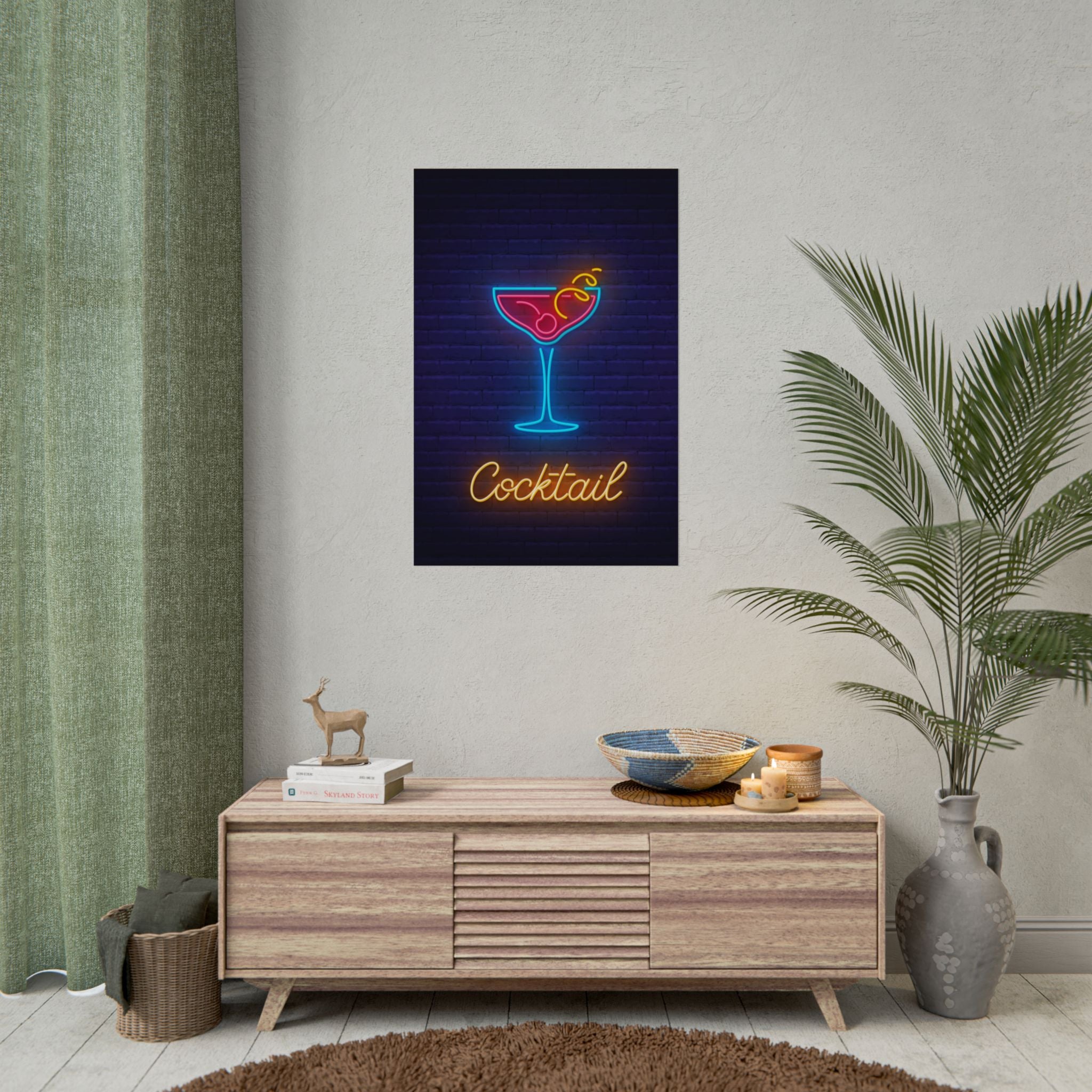 cocktail-neon-martini-poster-wall-art-decor-large-poster-artwork-cocktail-print-bar-decor-kitchen-wall-art