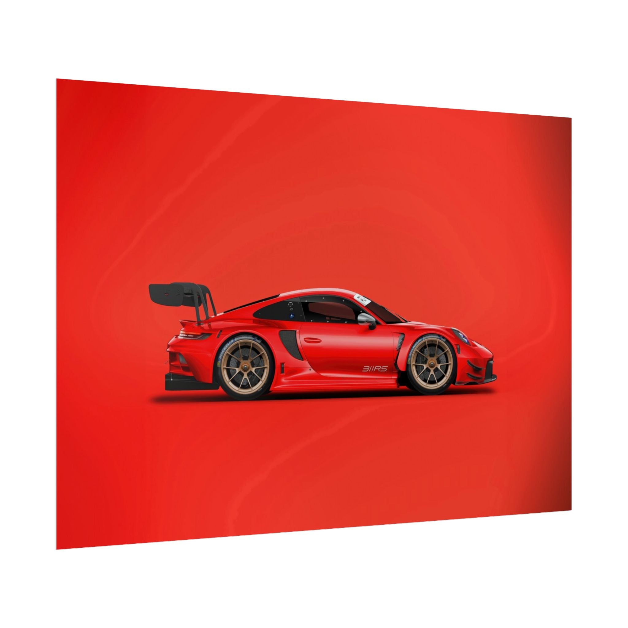 poster-print-wall-art-porsche-911-red-gt3r-red-supercar-poster-porsche-decor-rolled-poster-wall-art-hypercars-wall-decor