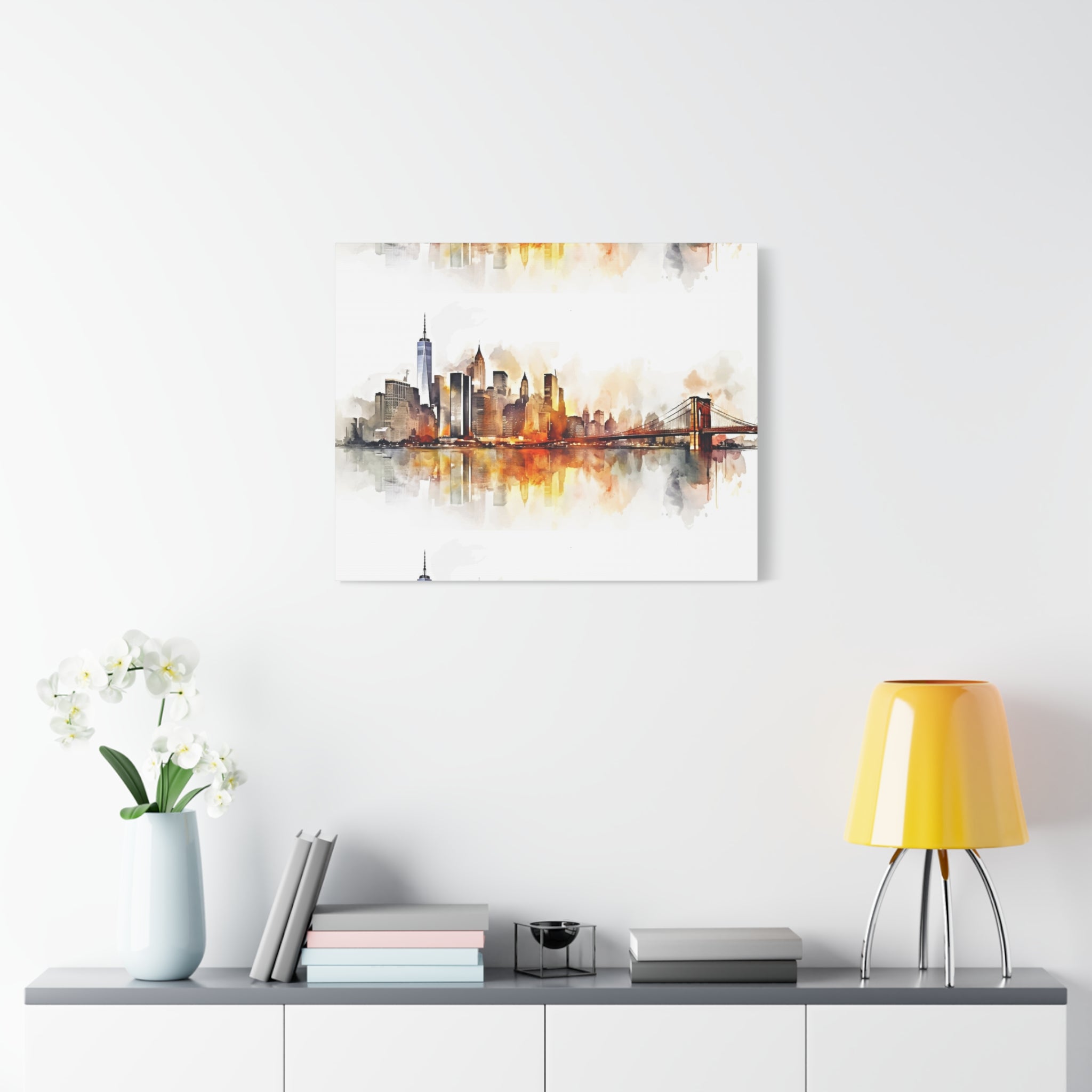 canvas-wall-art-print-watercolor-new-york-city-cityscape-home-decor-matte-stretched-alternative-nyc-wall-decor-urban-landscap