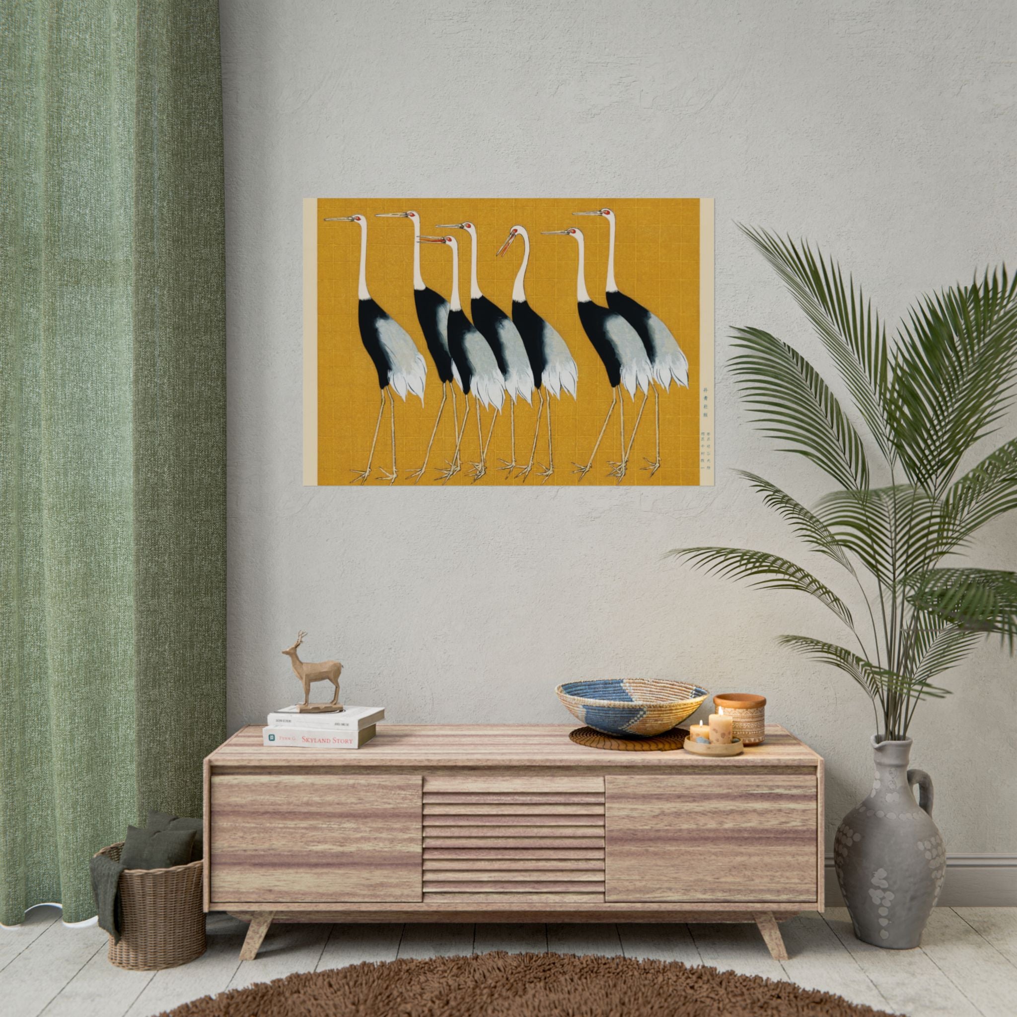 Japanese Red Crown Crane Poster Wall Art, Home Decor, Housewarming Gift, Poster Print, Japanese Poster Wall Decor