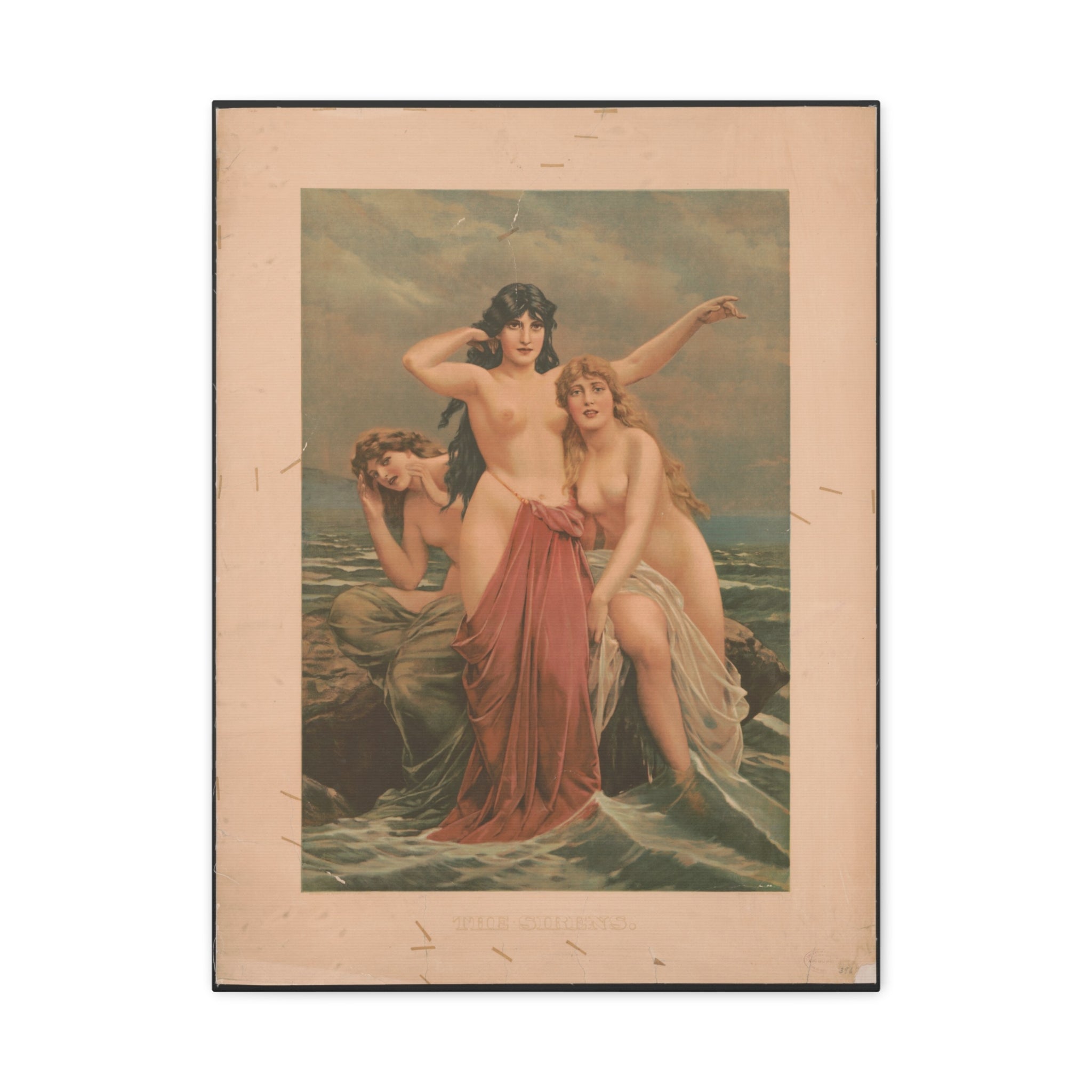 canvas-print-the-sirens-vintage-poster-woman-illustration-wall-decor-mythology-art-retro-sirens-picture-gift-for-mythology-lo