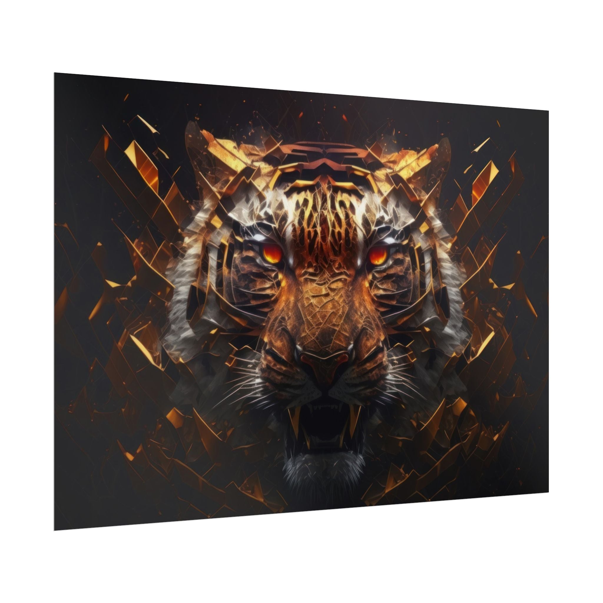 Poster Print, Tiger Face Predator Fantasy Art, Home Living Room Decor, Tiger Poster Wall Art, Animal Art, Tiger Wall Decor, Poster Gift