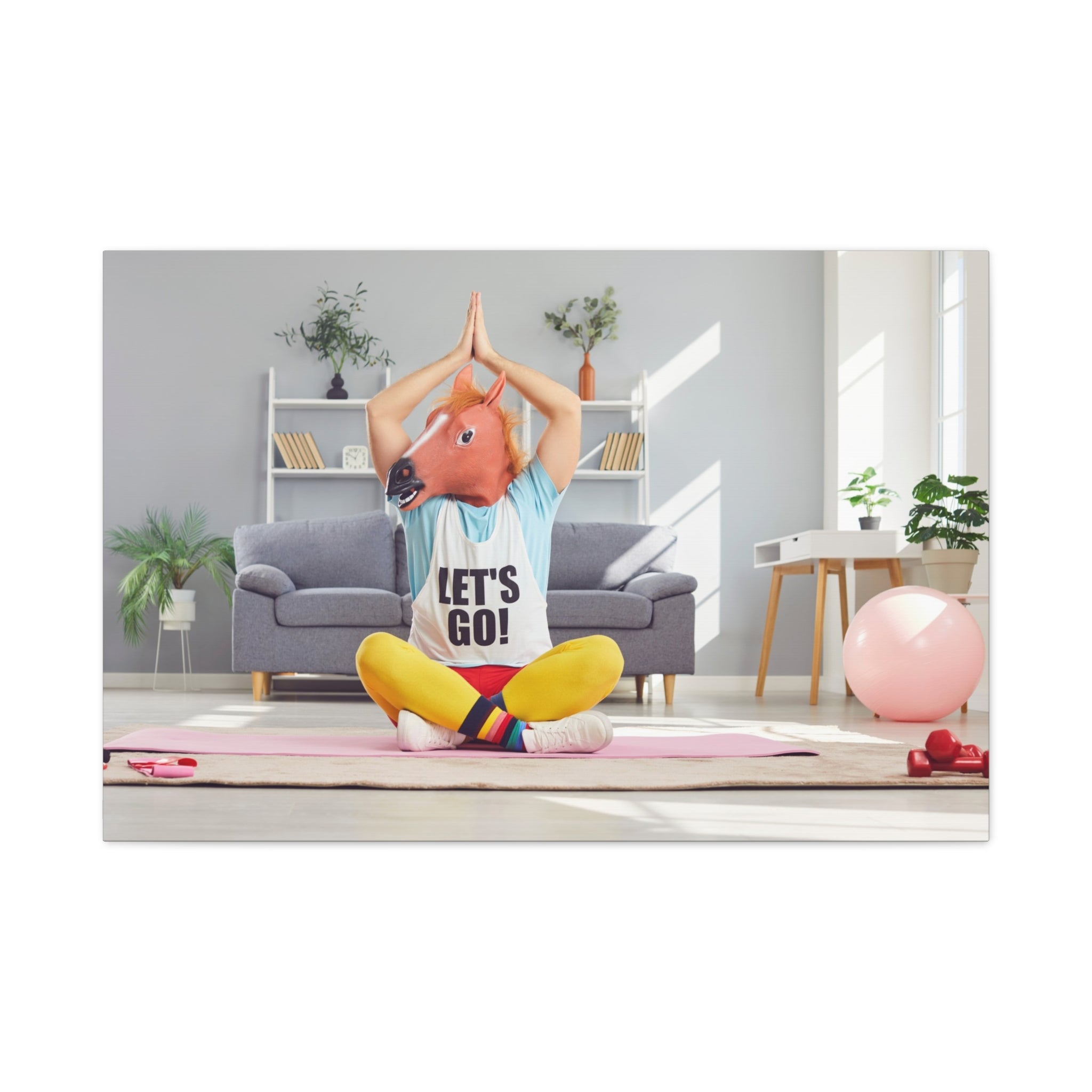 yoga-canvas-funny-horse-mask-matte-wall-art-stretched-decoration-home-decor-gift-poster-print-artwork