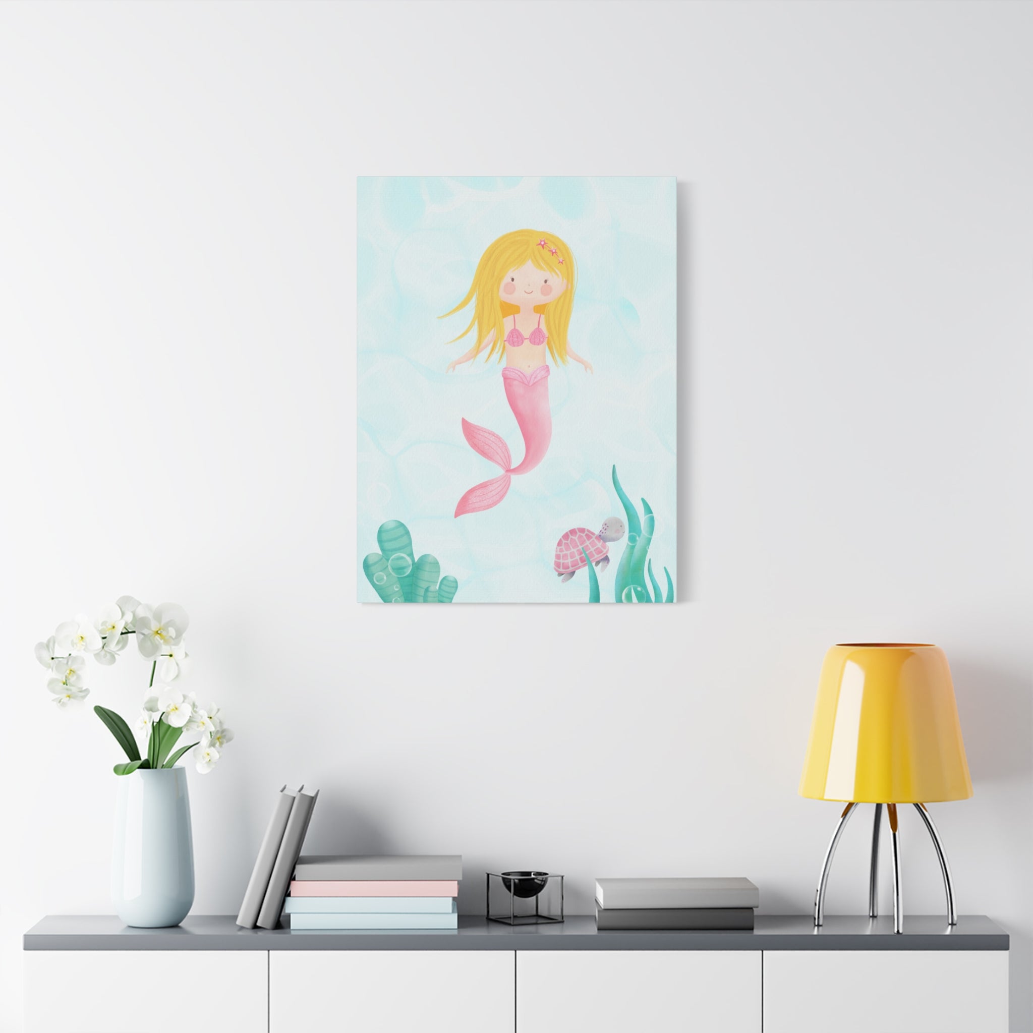 canvas-wall-art-cute-pink-mermaid-nursery-decor-pink-mermaid-print-nursery-art-cute-pink-mermaid-decoration-baby-nursery-merm