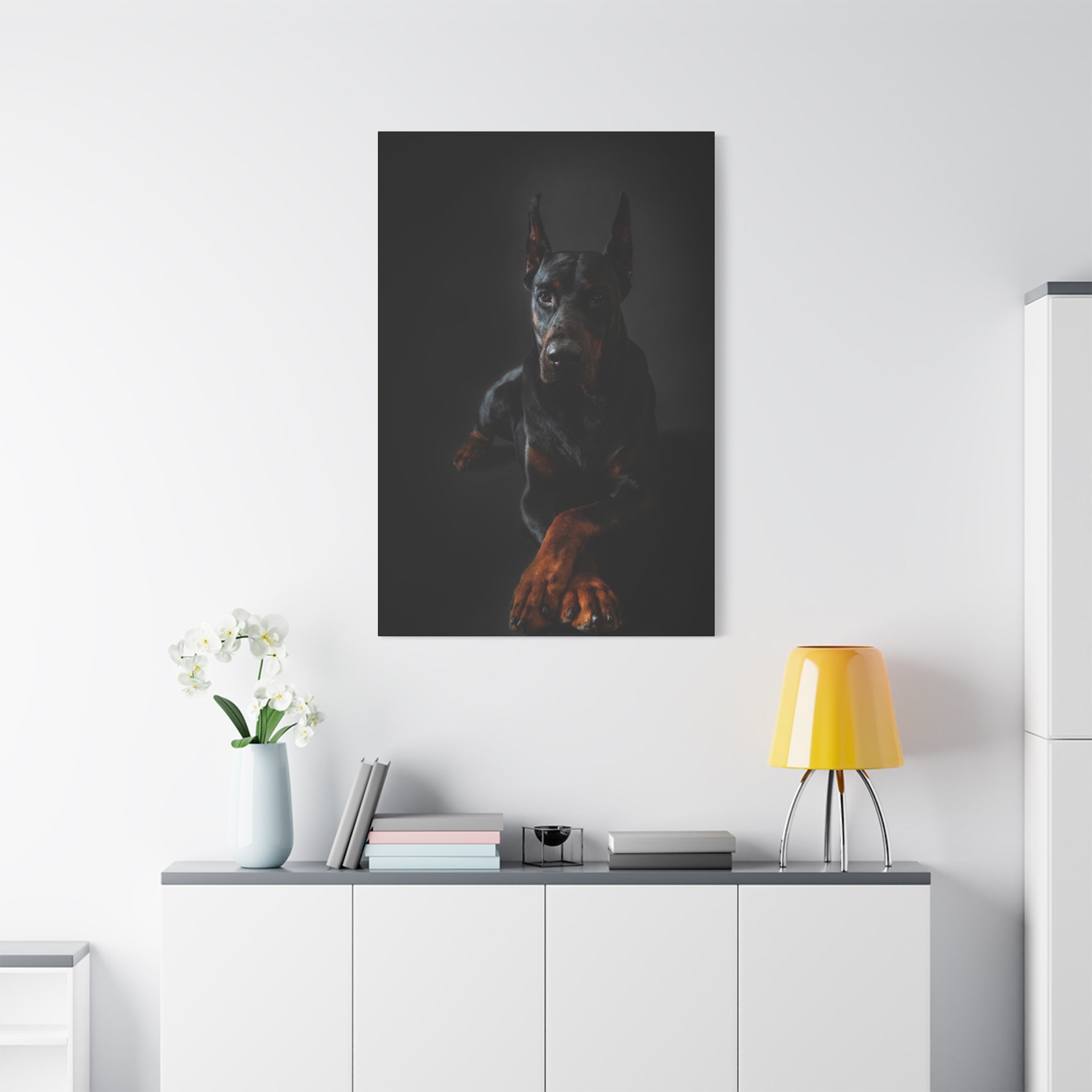 canvas-print-doberman-dog-wall-art-home-decor-office-decor-stretched-matte-canvas-1-25-gift-for-dog-lovers-animal-artwork-pet