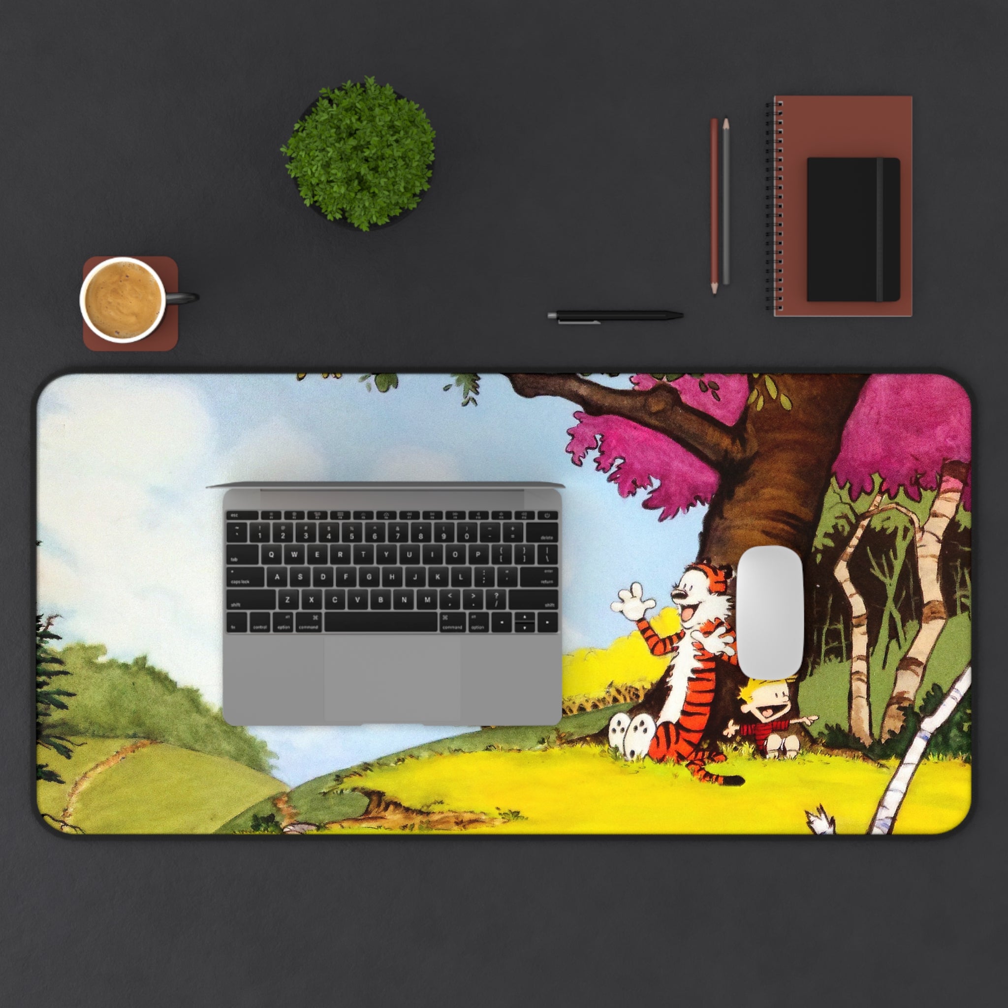 Calvin and Hobbes Mouse Pad, Cartoon Desk Pad, Comicbook Desk Mat, Gift for Desk, Uniqe Desk Decor
