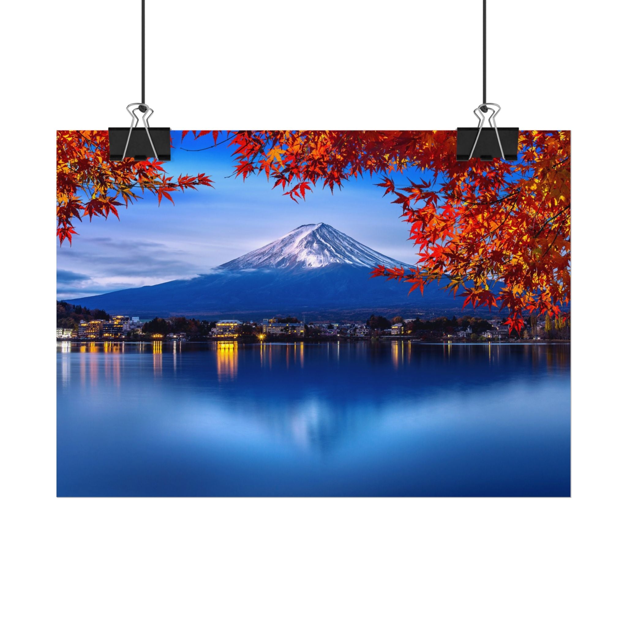 Mount Fuji Poster Wall Art, Japan Nature Park, Autumn Lake Print, Poster Art, Home Decor, Gift, Living Room Decor, Japanese Home Decor