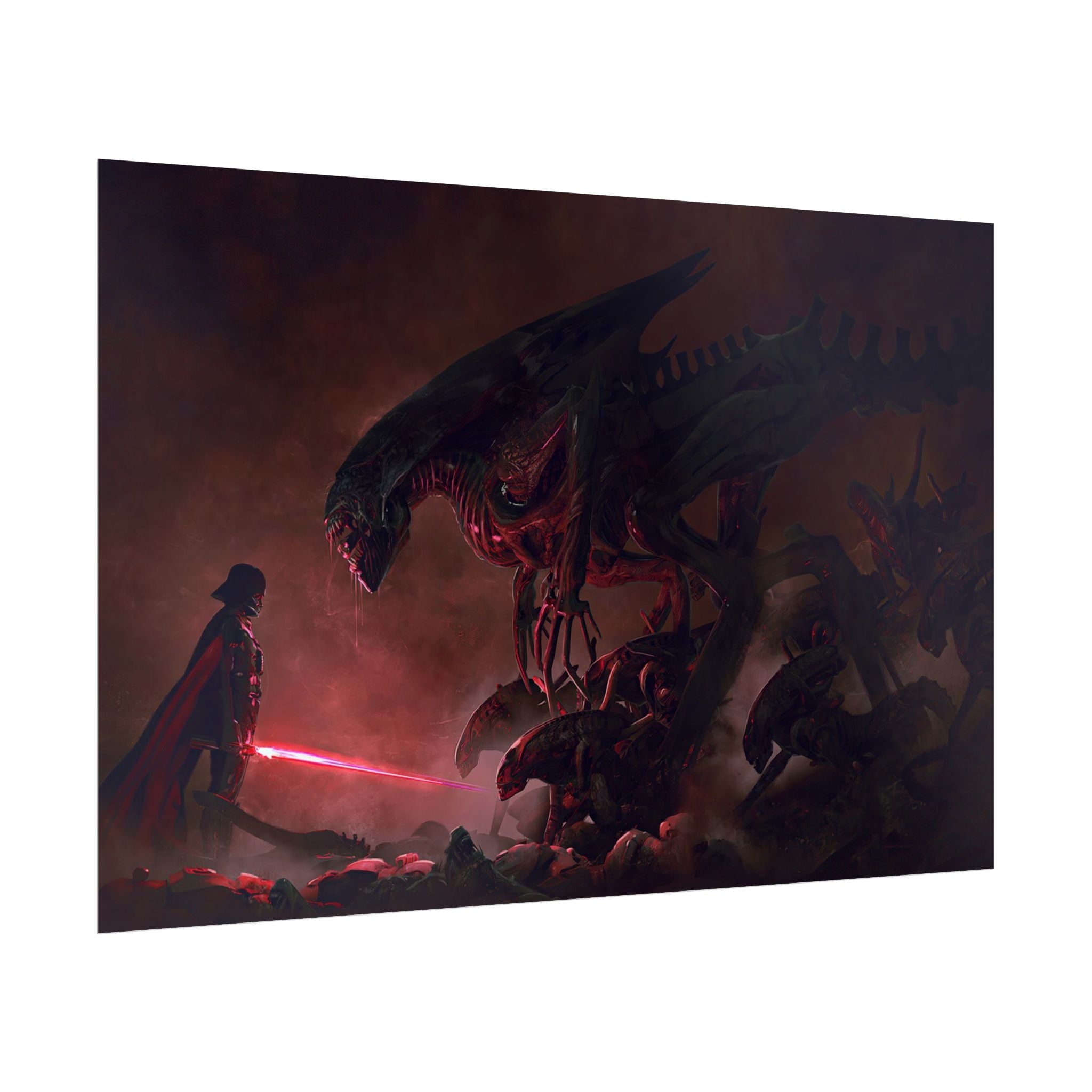 darth-vader-vs-aliens-xenomorph-poster-print-star-wars-fine-art-poster-wall-art-decor-home-office-decoration-sci-fi-fan