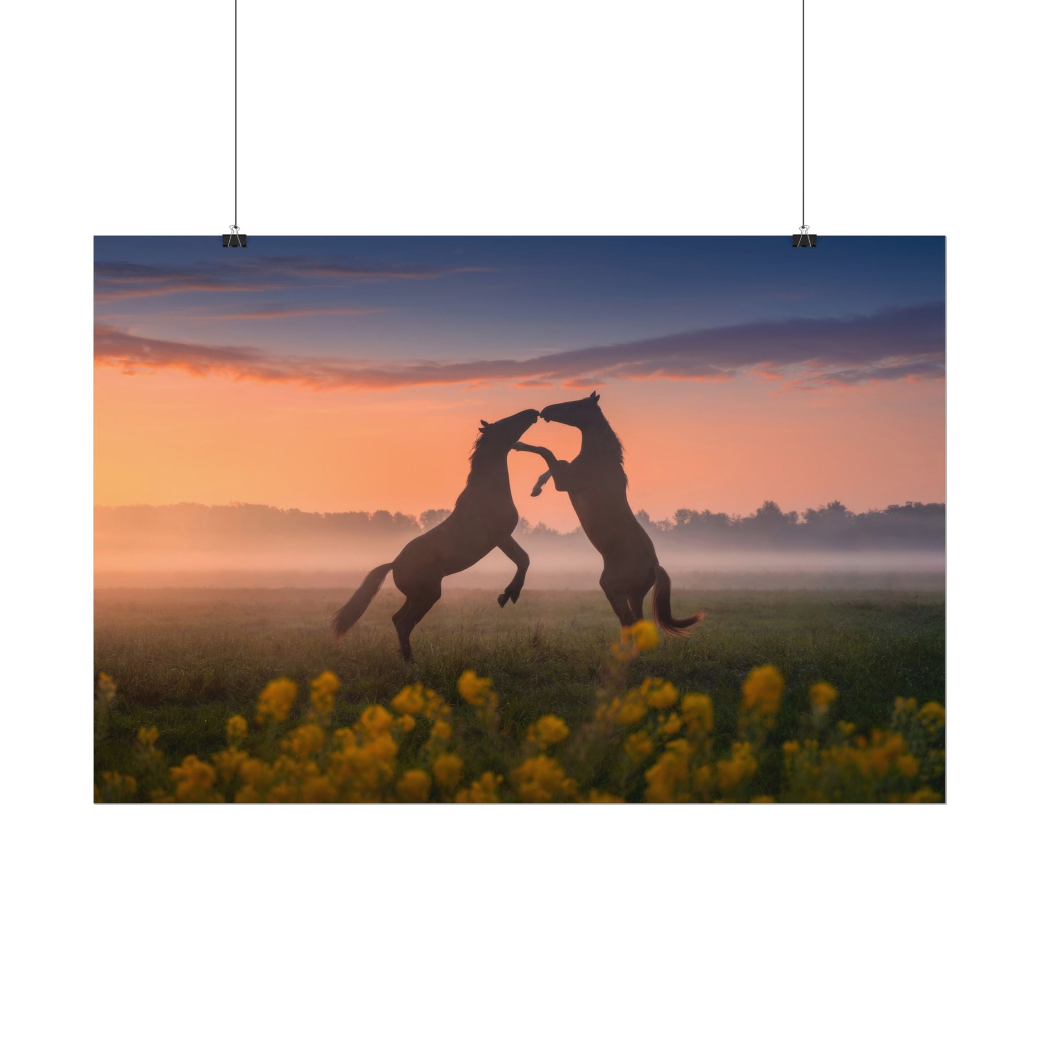 wild-rising-horses-poster-print-field-of-flowers-decor-home-decor-farmhouse-wall-decor-nature-wall-art-horse-Poster-print-mus