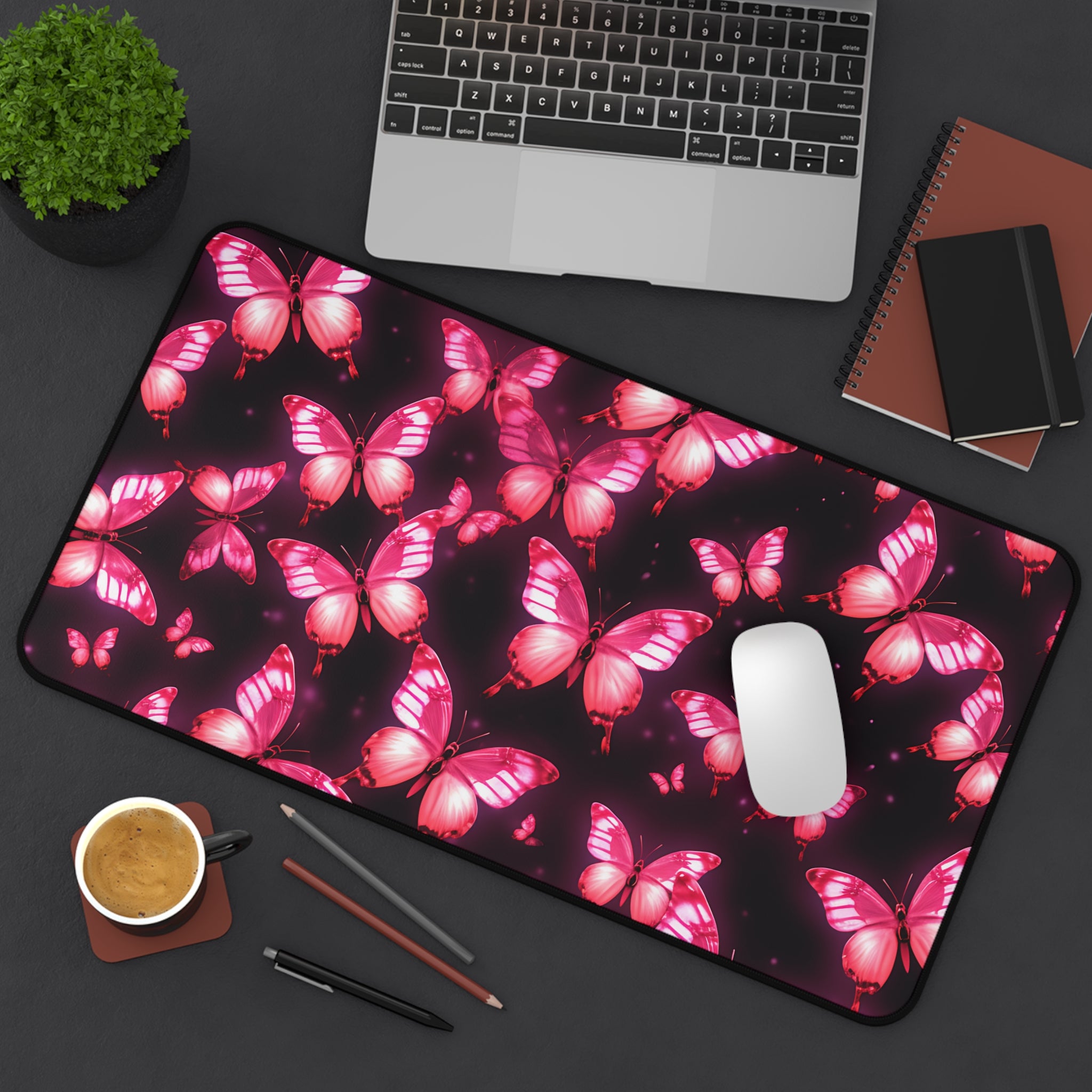vibrant-pink-red-butterfly-and-neon-mouse-pad-desk-pad-desk-accessories-office-decor-large-mousepad