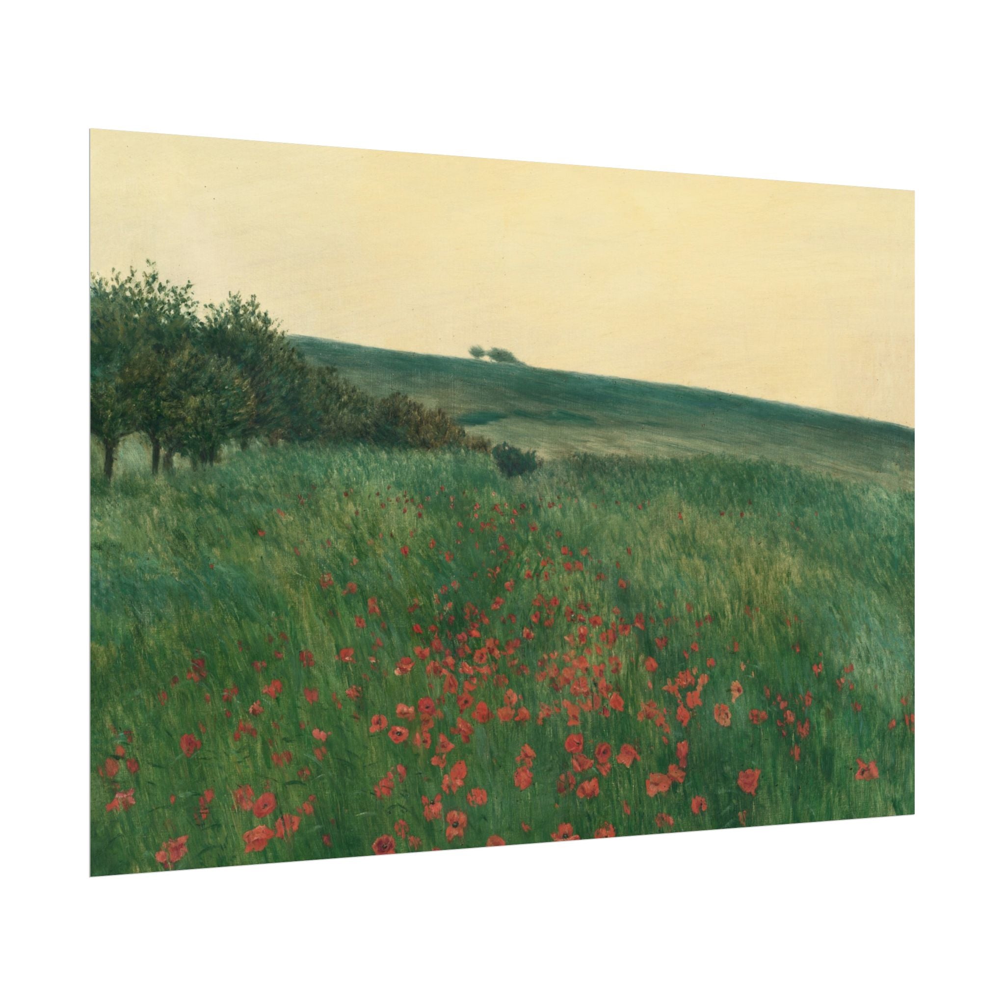 Frantisek Kavan, Fields Poster Print, Fields Landscape Painting, Red Poppies, Rustic Canvas Wall Art, Farmhouse Wall Decor
