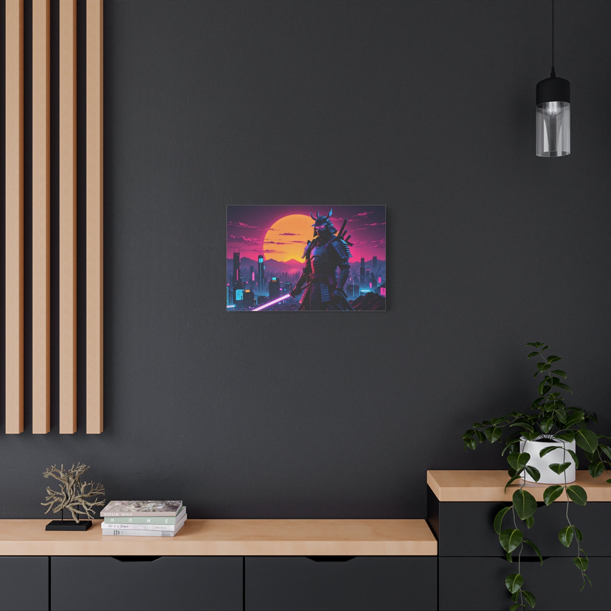 canvas-print-samurai-retrowave-synthawave-wall-art-poster-gift-for-anime-fans-home-decor-japanese-art-retro-aesthetic-dorm-ro