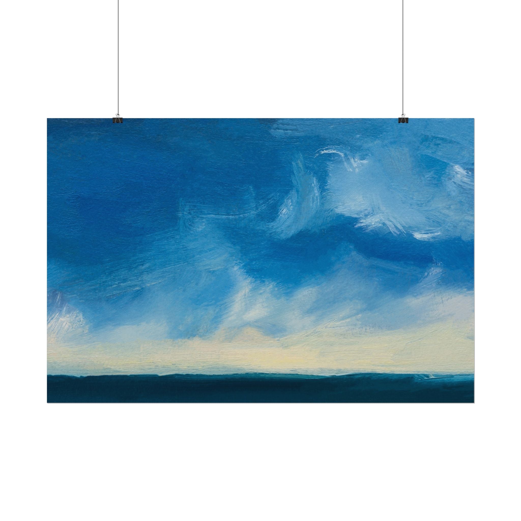 Blue Abstract Poster Print - Ocean and Sky, Home Decor, Office Wall Art, Gift for Art Lovers, Blue Room Decor, Abstract
