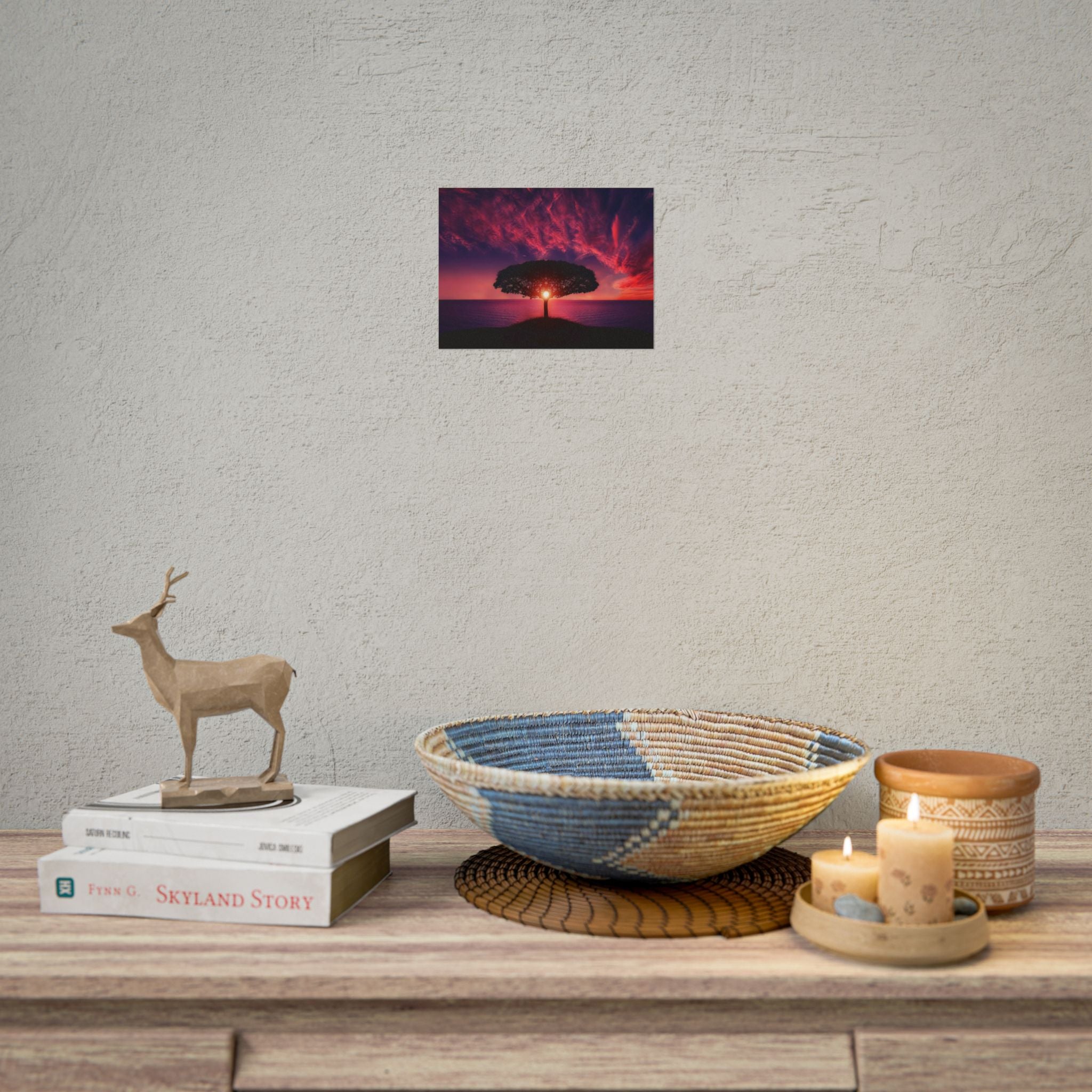 Panoramic Sunset Poster Print, Tree Wall Art, Scenery Decor, Exra Large Wall Art, Canvas Art Print, Landscape, Nature Wall Decor