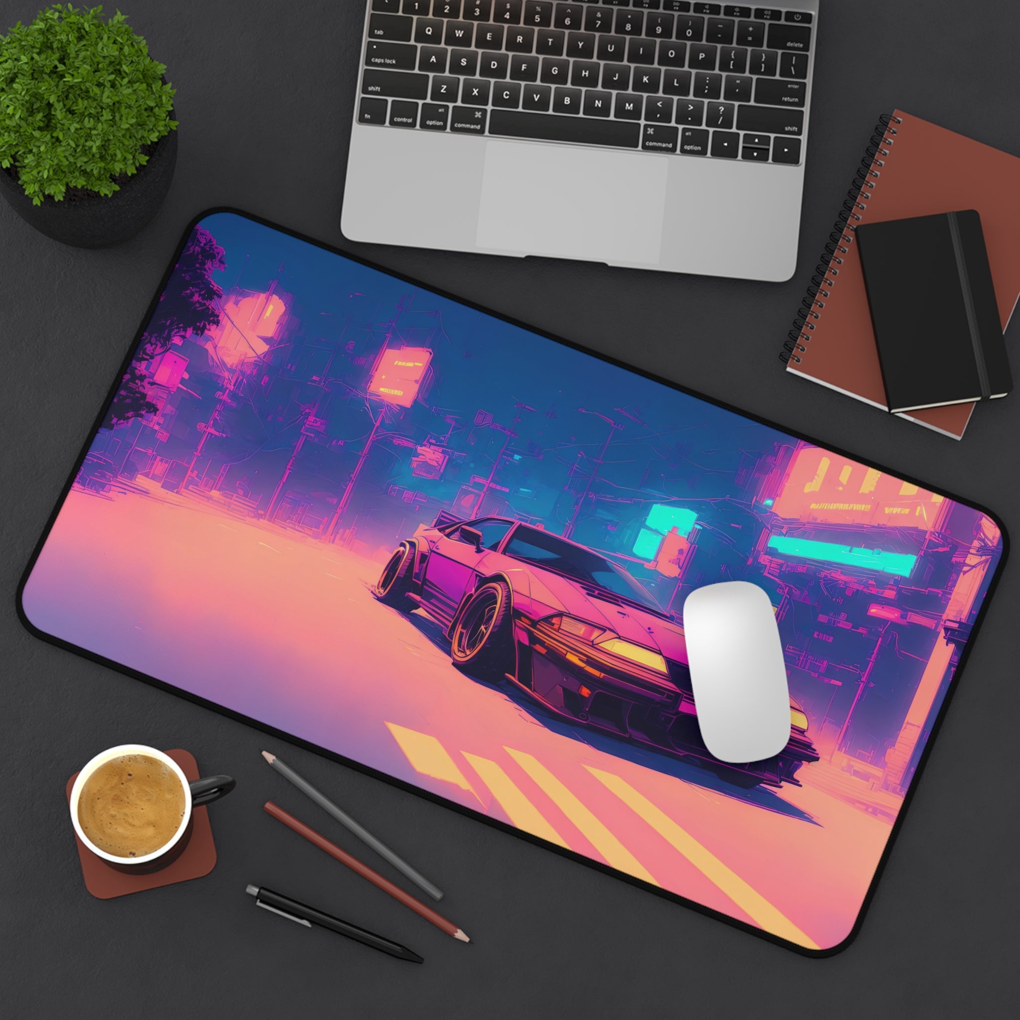 sports-car-sci-fi-city-vaporwave-mouse-pad-retrowave-city-desk-mat-neon-synthwave-desk-pad-vaporwave-neon-colors