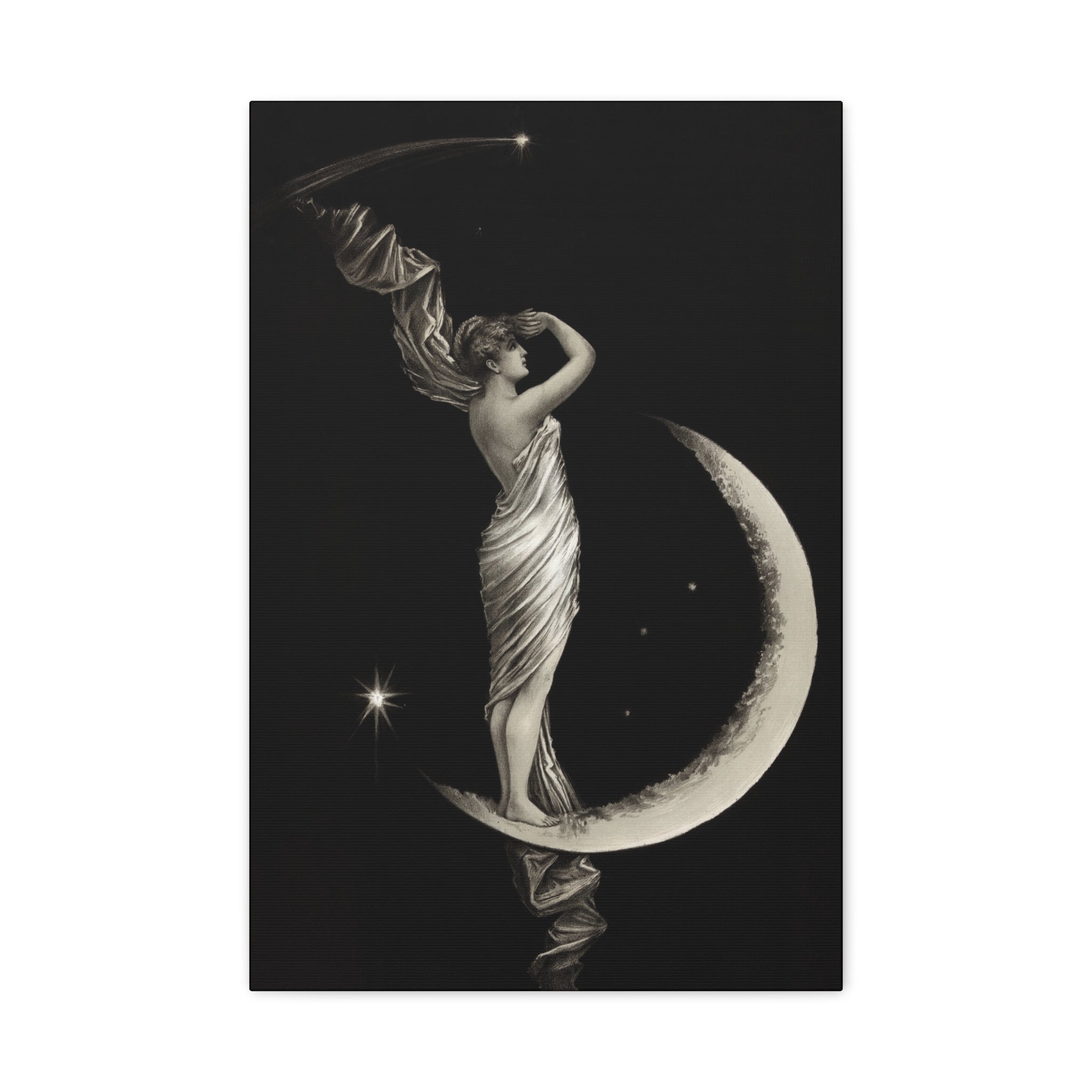 canvas-print-the-universal-favorite-1889-by-geo-h-walker-black-and-white-retro-art-moon-decor-comet-art-matte-canvas