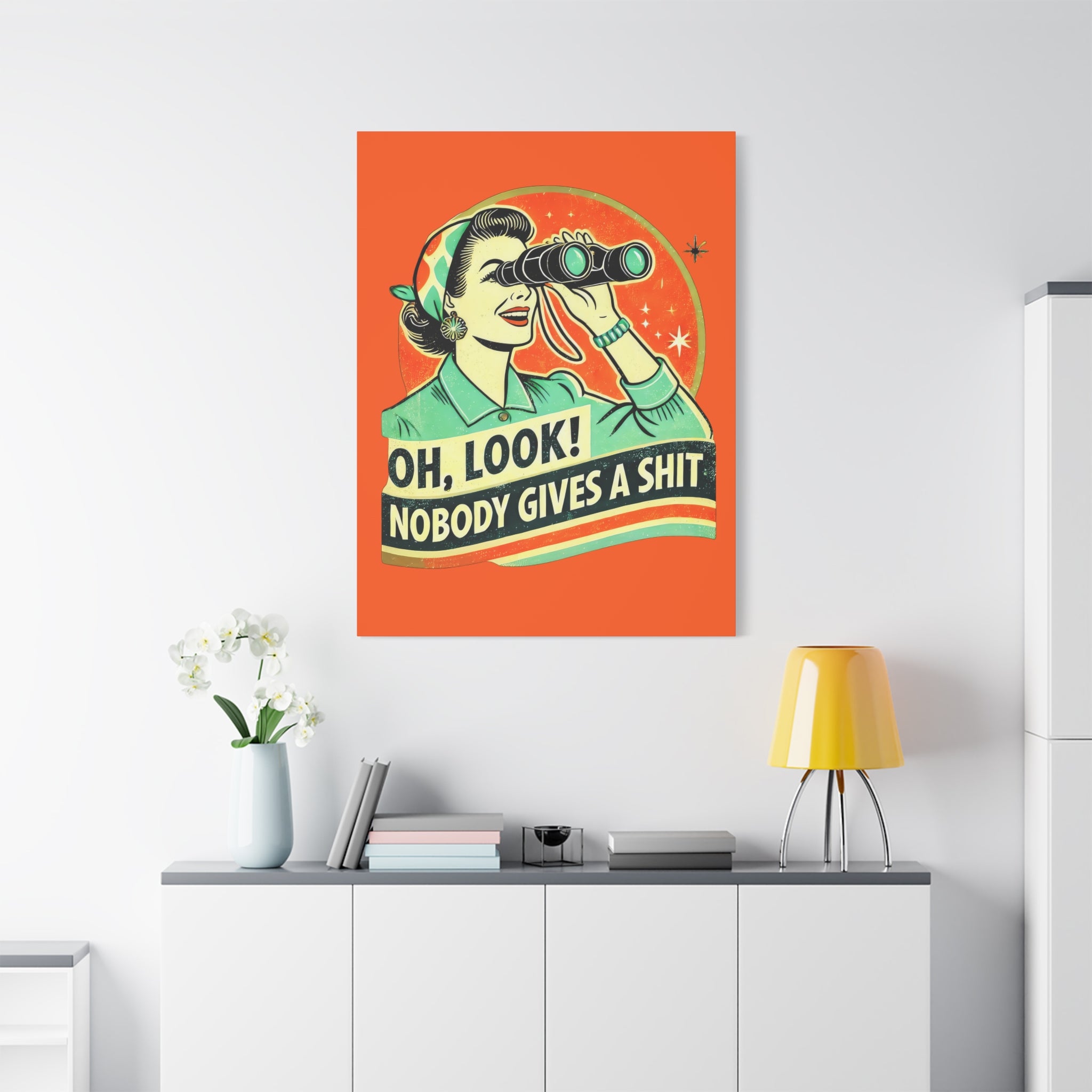 canvas-wall-art-funny-retro-woman-humorous-home-decor-matte-stretched-print-gift-for-her-vintage-style-poster-unique-wall